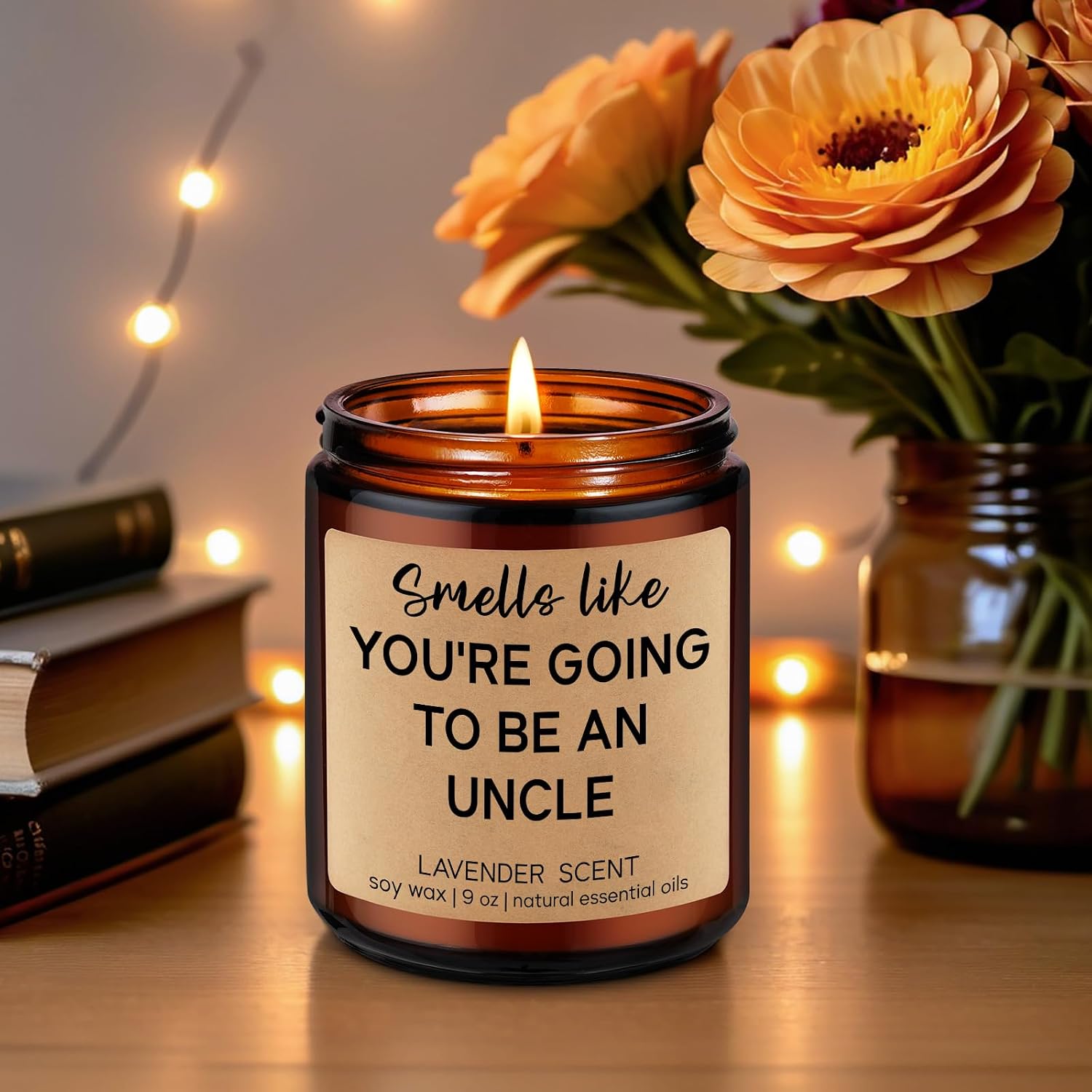 GSPY Candle, Promoted to Uncle - Pregnancy Announcement Gifts for Uncle image 4