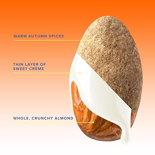 Miniatura 5 de SkinnyDipped Almendras de especias de calabaza, aperitivo saludable, proteína vegetal, sin gluten, bolsas resellables de 3.5 onzas, paquete de 5