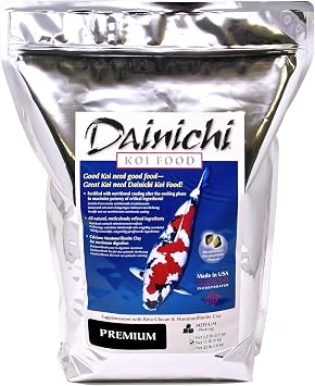 Dainichi Koi Fish Food, Premium 11 lb Bag Medium Floating Pellets 5.5 mm for Koi, Goldfish and Pond Fish High Protein Formula Enhances Color and Vitality