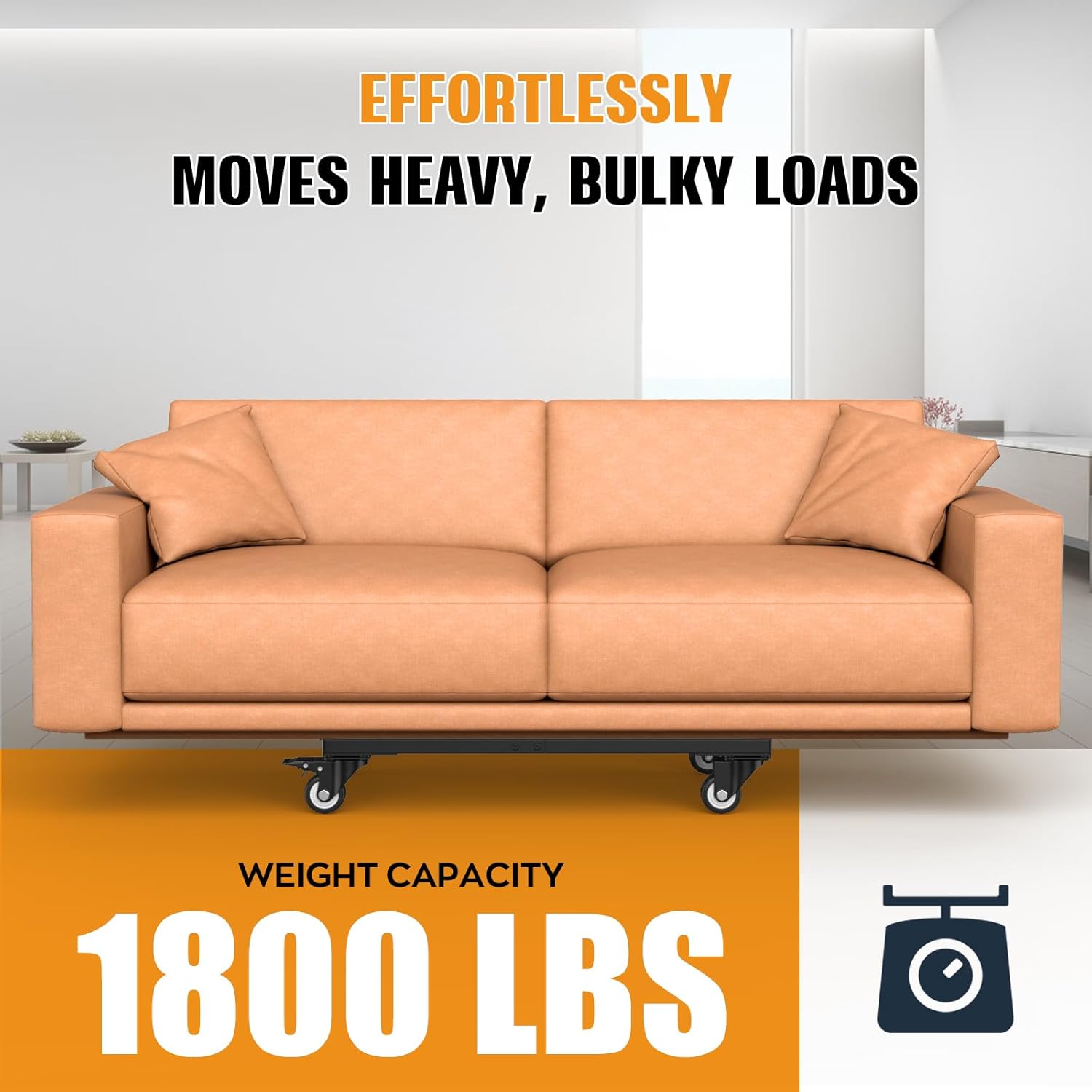 IMAYCC Furniture Moving Dolly 1800LBS, Heavy Duty Dolly cart with Wheels, Reinforced Steel Frame Moving Dolly 4 Wheels with Brake 23.4" x 15.7" Furniture Dolly