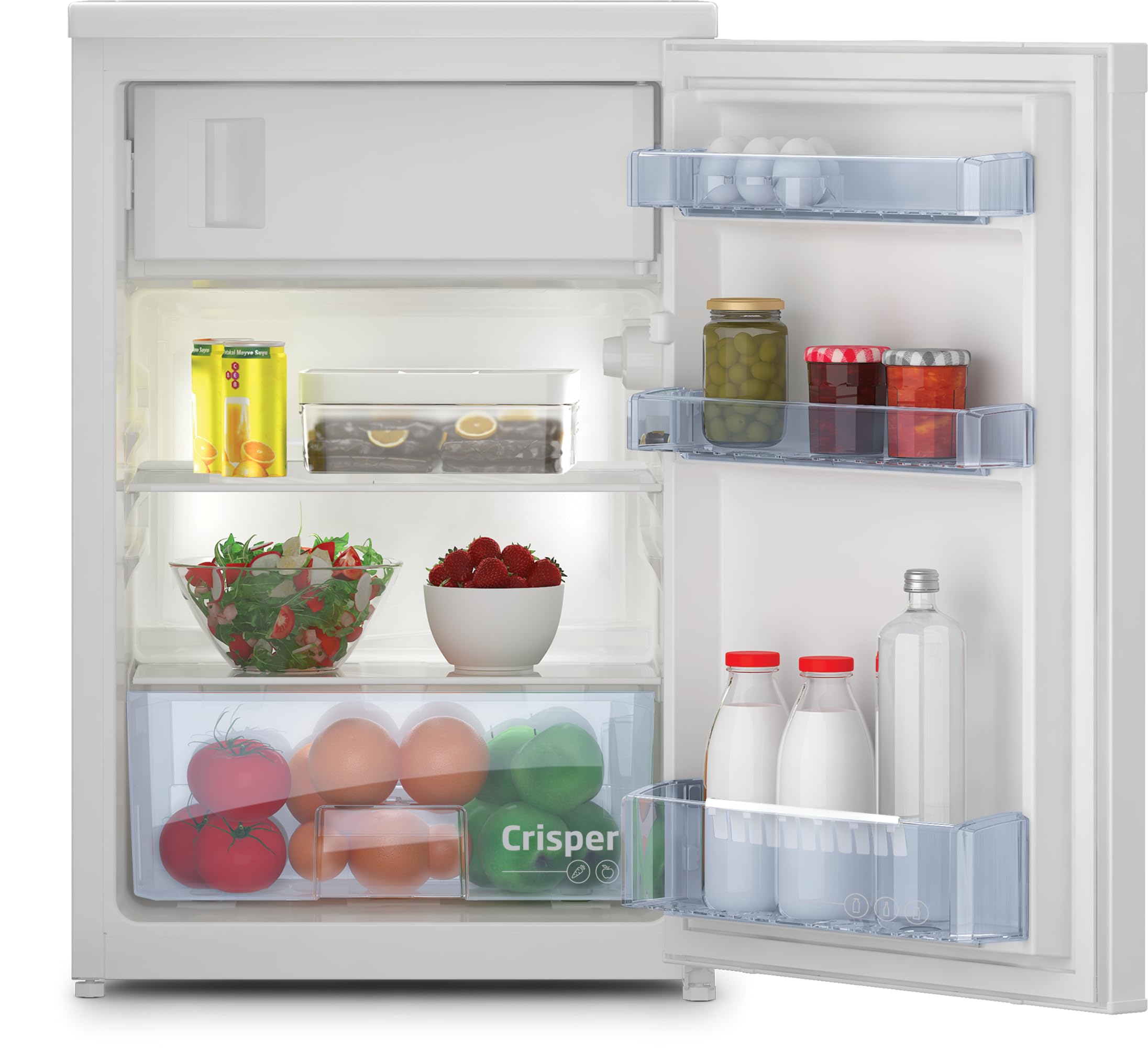 Beko TSE1286N Tisch-Kühlschrank 114 Liter Gesamt-Nutzinhalt, 101 Liter Kühlen, mit 4-Sterne-Gefrierfach, 13 Liter Gefrieren, MinFrost, nur 35 dB(A) Betriebsgeräusch, Weiß