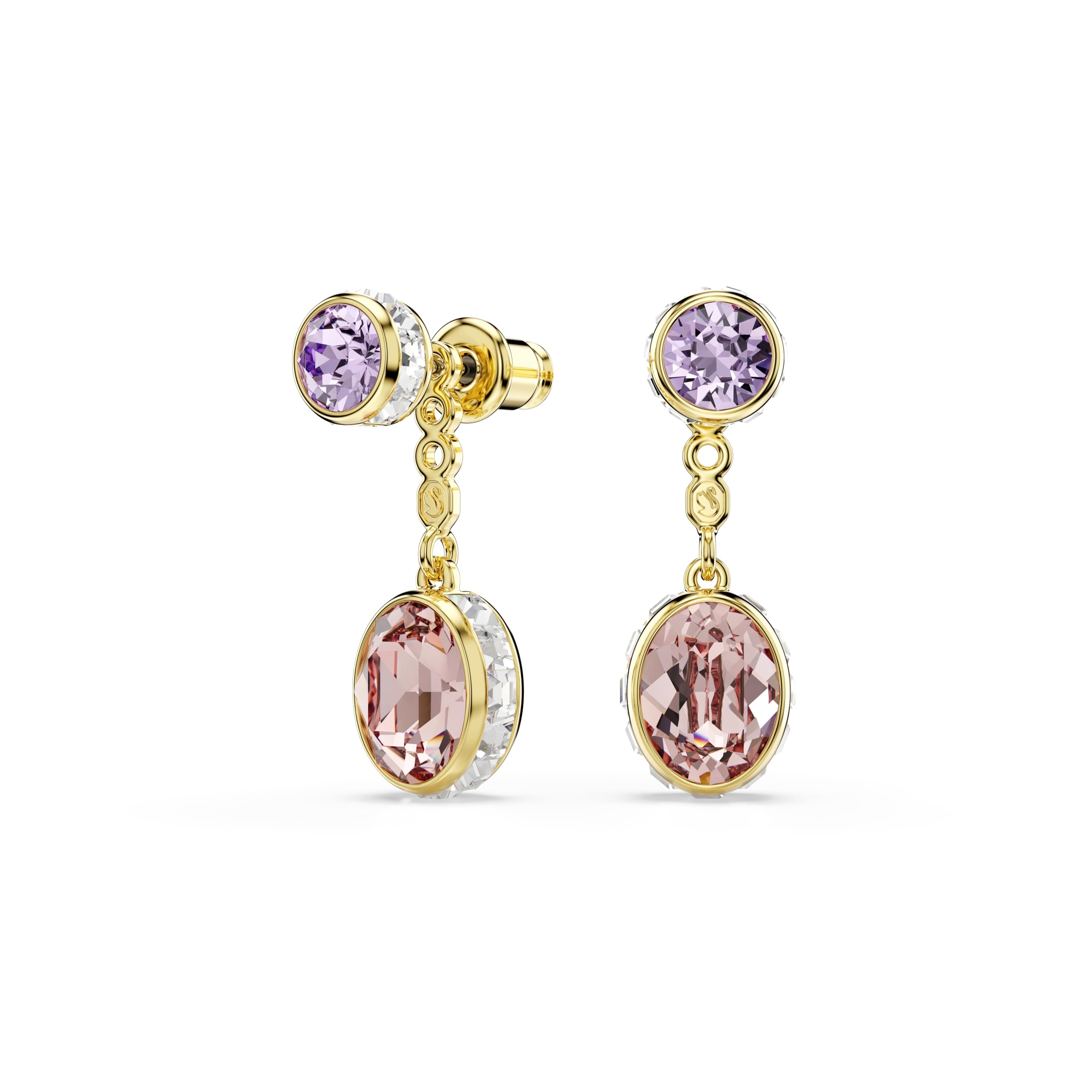 Swarovski Chroma Gold Tone Plated Changeable Crystal Drop Earrings 5738478