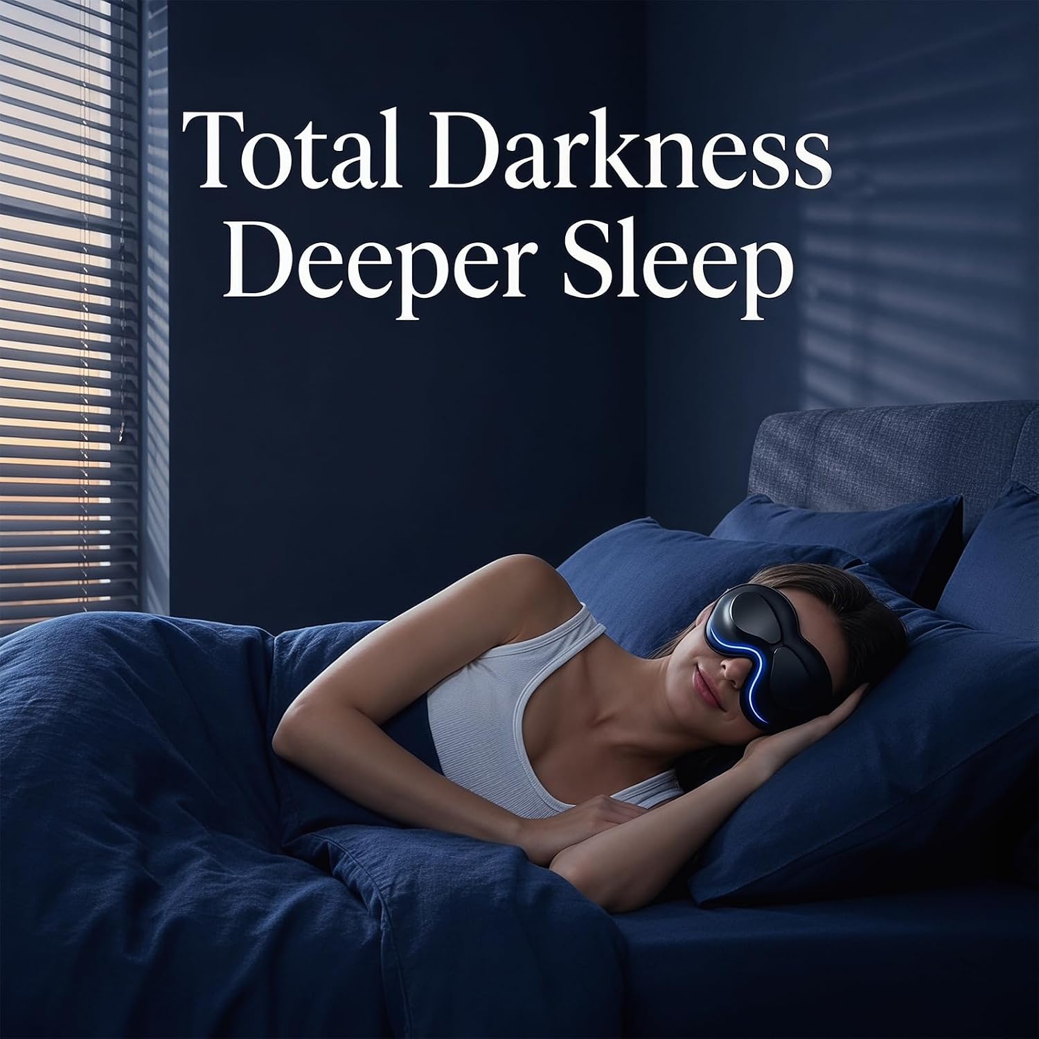 Silicone Dry Eye Sleep Mask, Moisture Chamber Glasses for Dry Eyes, 100% Blackout Eye Seal with Adjustable Strap, Soft Blue Eye Cover, Travel & Nighttime Comfort