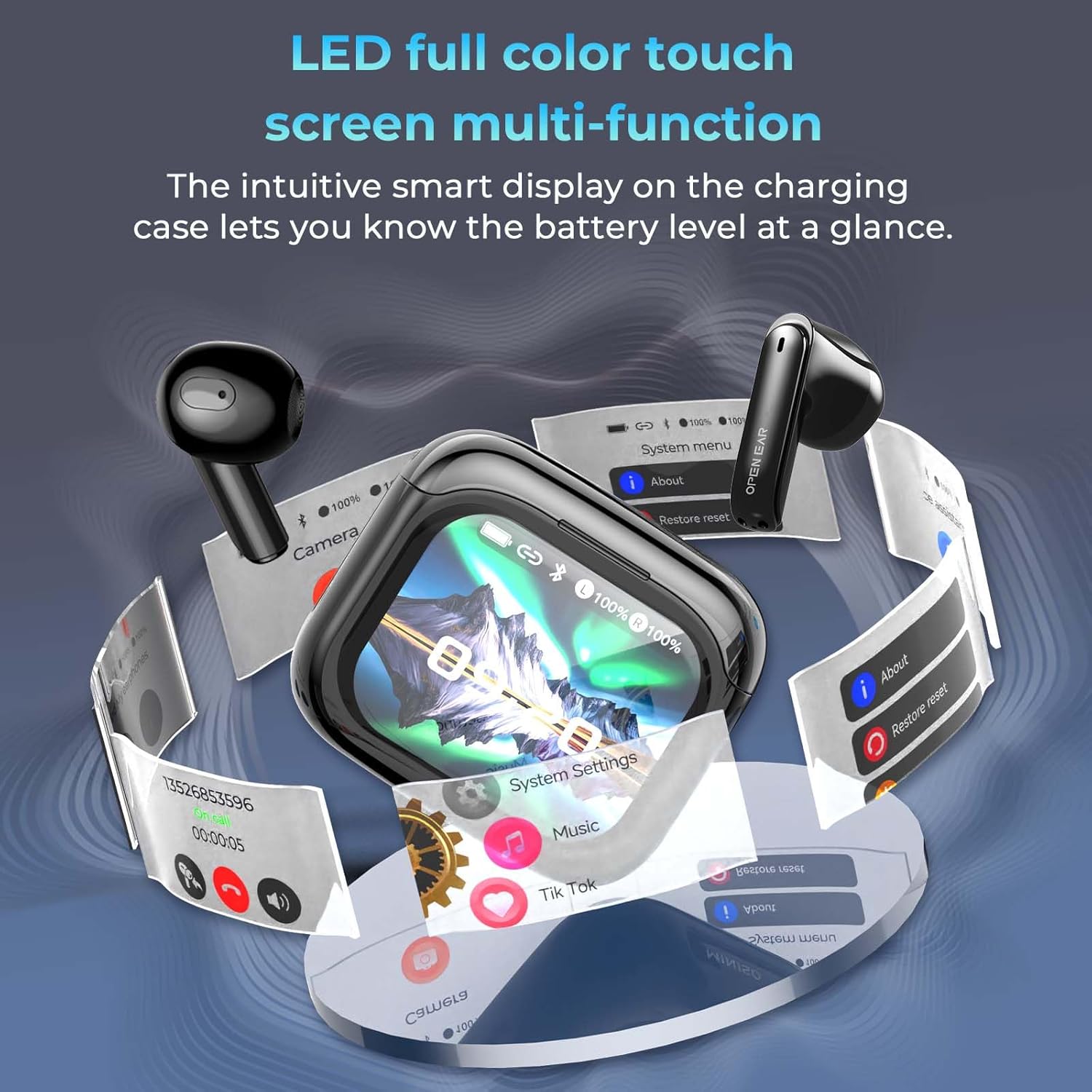 AI Translation Earbuds Real Time 3 in 1 Translator Earbuds OWS Wireless Bluetooth 6.0 Earphones Supports 135 Language Open Ear translating Headphones for Travel Business Learning MS103/NE20