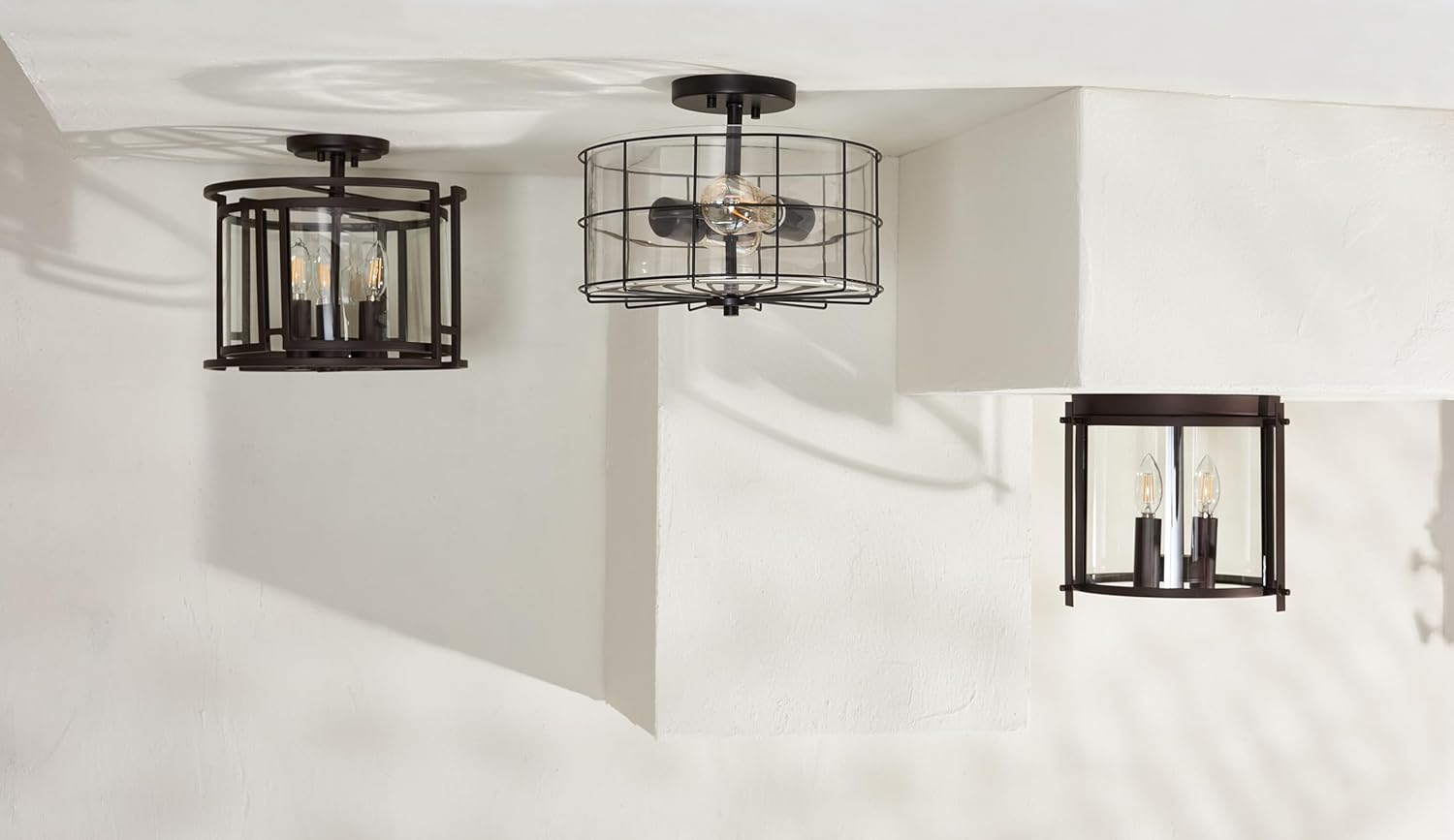 SAFAVIEH Lighting Collection Yarlin 3-Light Kitchen Bathroom Dining Bedroom Foyer Hallway Flush Mount (LED Bulbs Included)