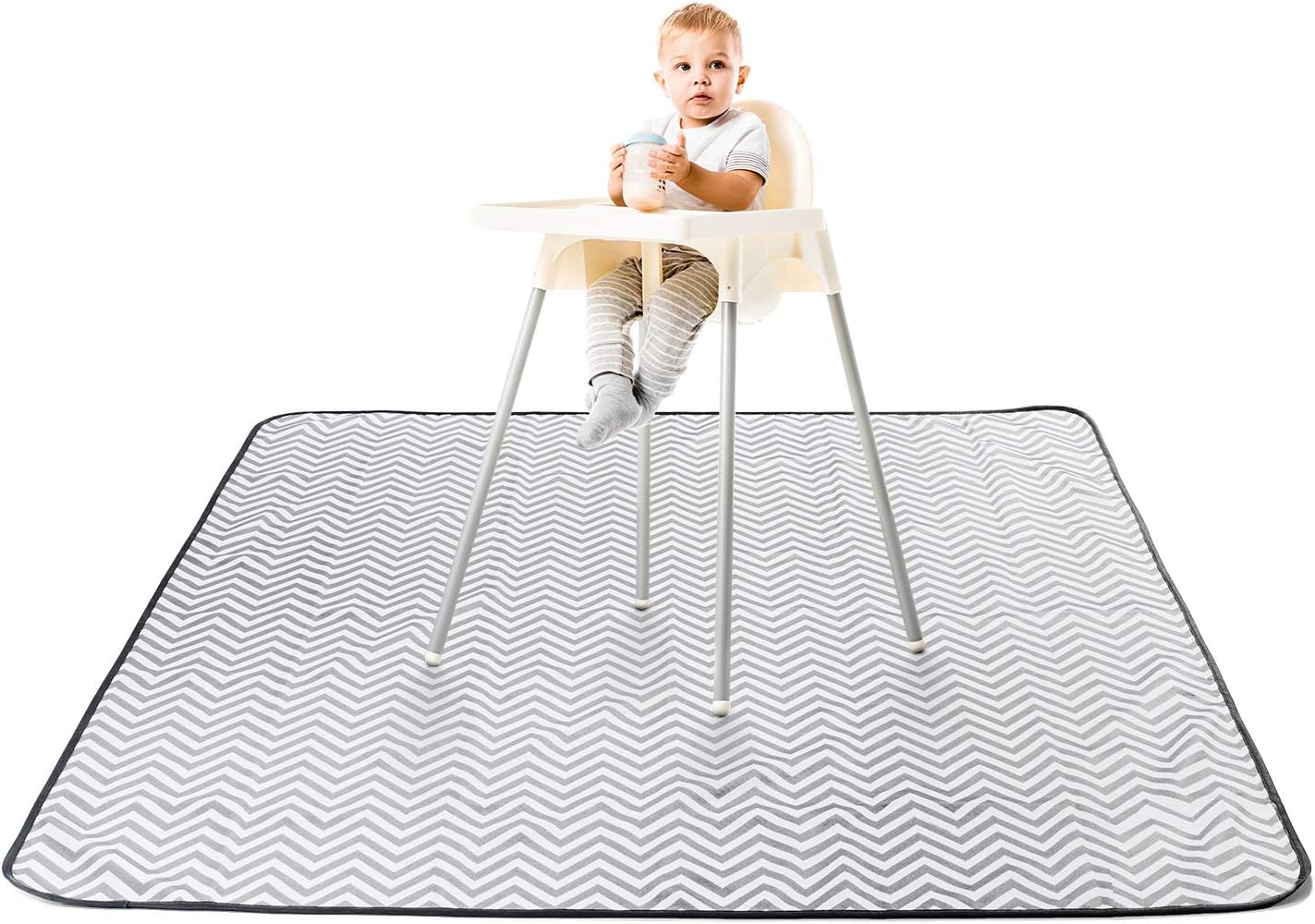 BabyGaga Splat Mat for Under Highchair 51”, Waterproof, Washable Spill Mat for Floor or Table, Art, Crafts, Playtime, Water-Resistant Anti-Slip Floor Splash Mat, Portable Play Mat and Tablecloth