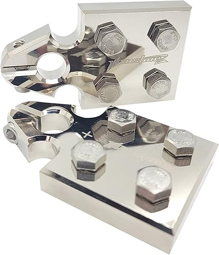 ILL Customz Bloque de distribución de terminales de batería de 4 puntos 8AWG hasta 40 (XL) Lug Style SAE Top Post Heavy Duty