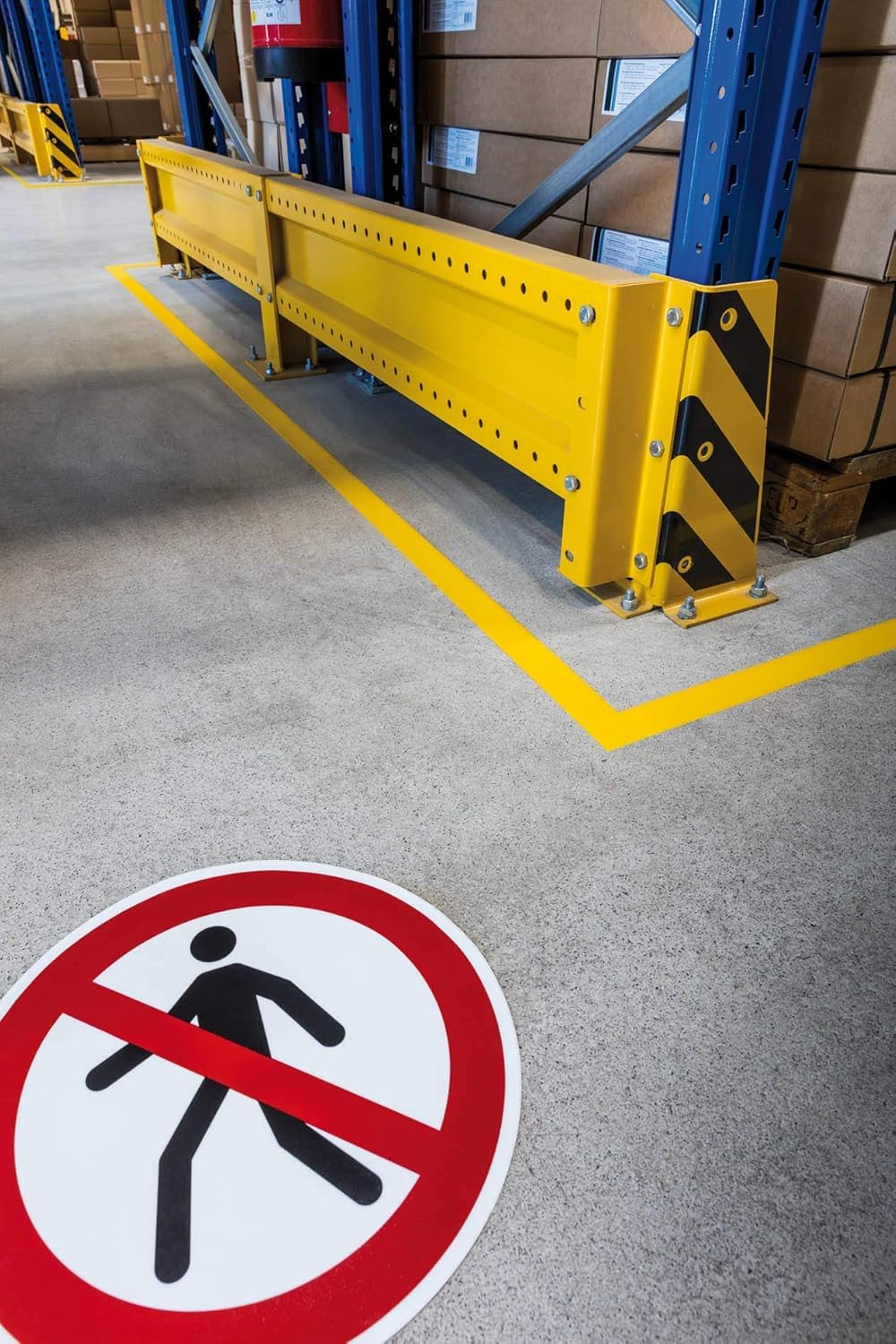 Durable 173203 Pegatina de seguridad para el suelo Marcas de seguridad Prohibido para los peatones, diámetro 43 cm