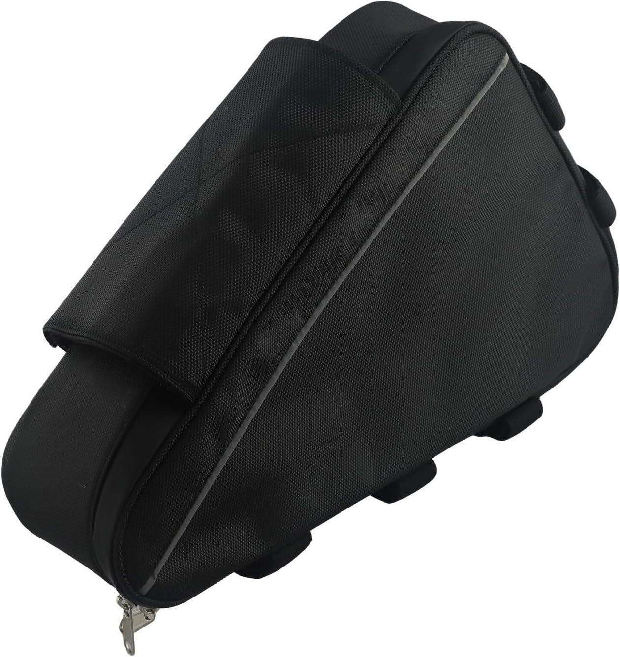 Electric Bicycle Triangle Battery Bag Compatible with 36V 48V 60V 72V E-Bike, Large Capacity Nylon Storage, Splash-Resistant Exterior for Outdoor Riding, Black(S)
