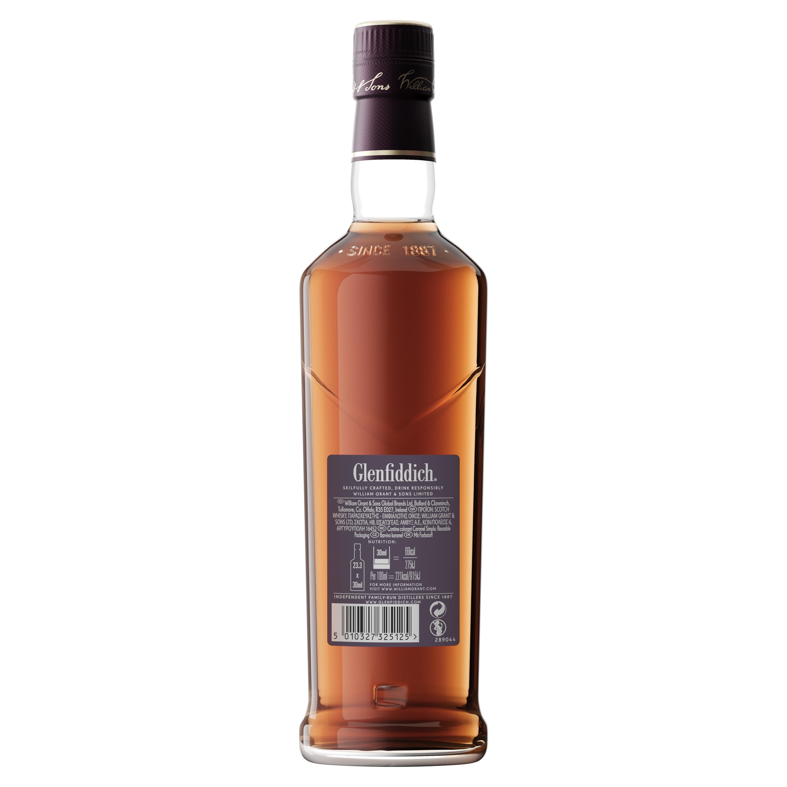 Glenfiddich Single Malt Scotch Whisky 15 Jahre Solera 700ml Geschenkverpackung