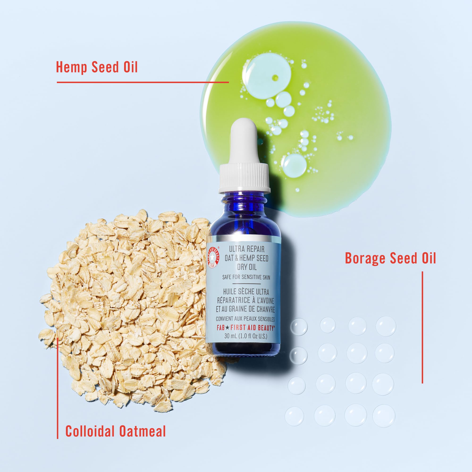 First Aid Beauty First Aid Beauty Ultra Repair Suchy olej z owsa i nasion konopi, 1 oz 1 uncja