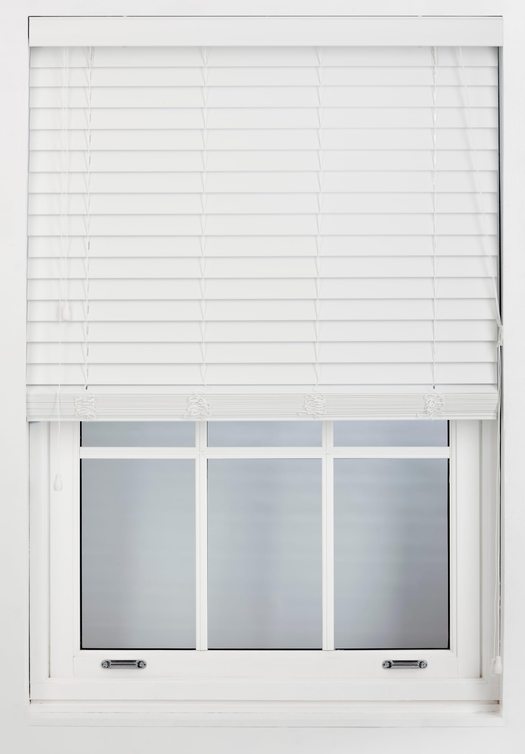 FURNISHED Blanco Persianas venecianas de imitación Madera de 50 mm, fáciles de Ajustar, recortables y seguras para niños, Ideales para el hogar y la Oficina, 180cm x 210cm
