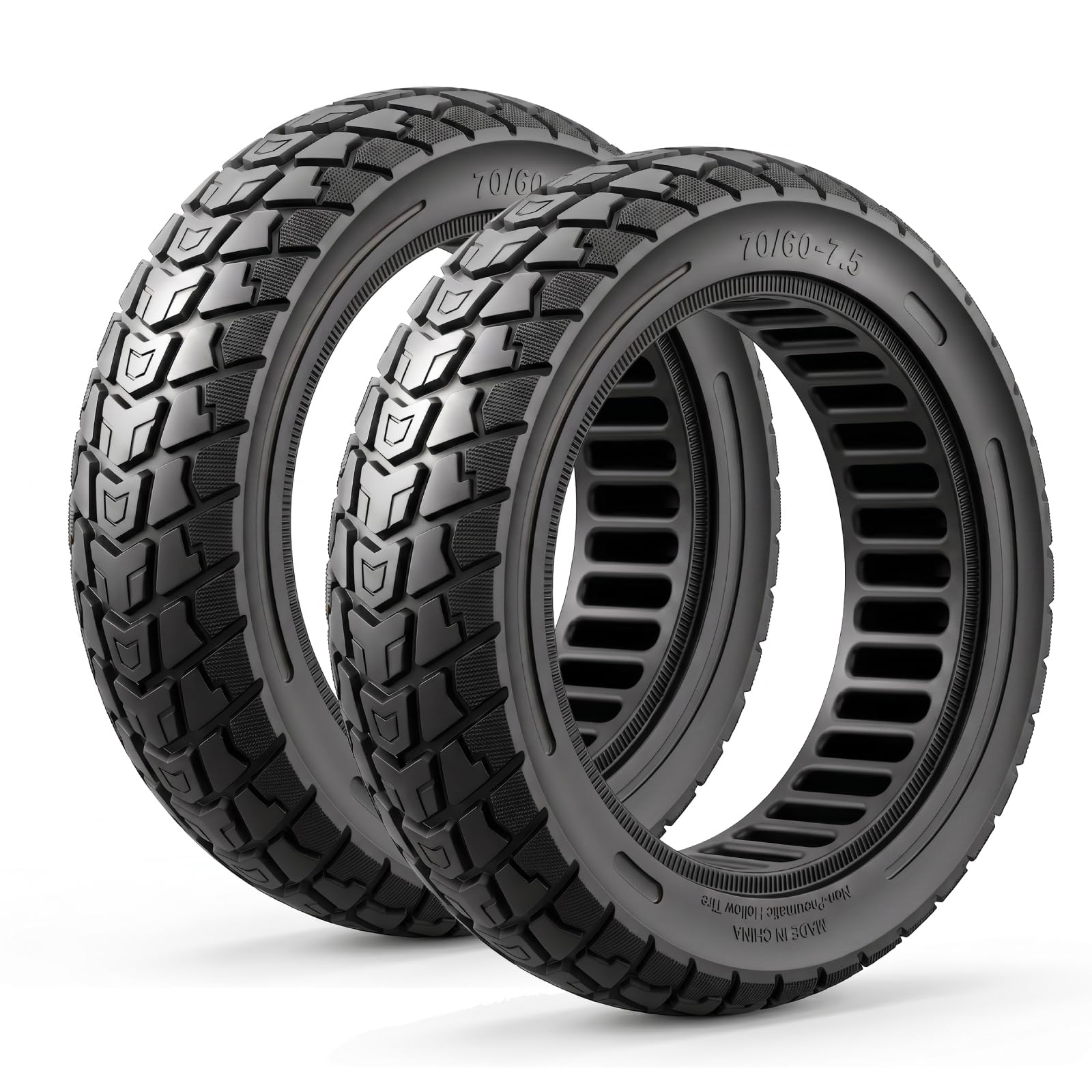Pneumatici in gomma piena, 70/60-7,5, per scooter elettrico Segway Ninebot ZT3 Pro/Max G3, 11 pollici, pneumatici di ricambio per fuoristrada (nero, 2 pezzi)