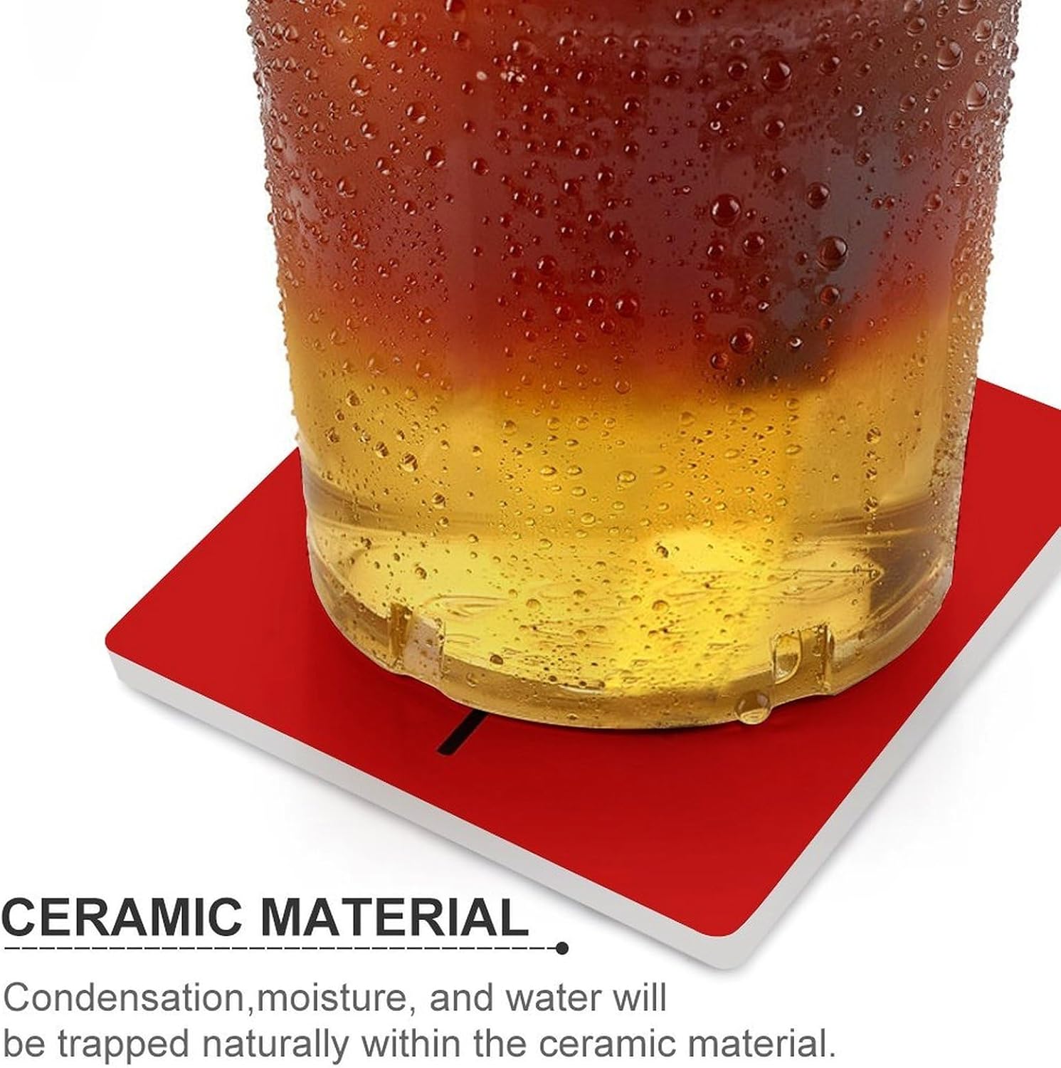 Maple Leaf in Plaid Funny Ceramic Coasters for Drinks Absorbent Cup Holder Tabletop Protector with Cork Base