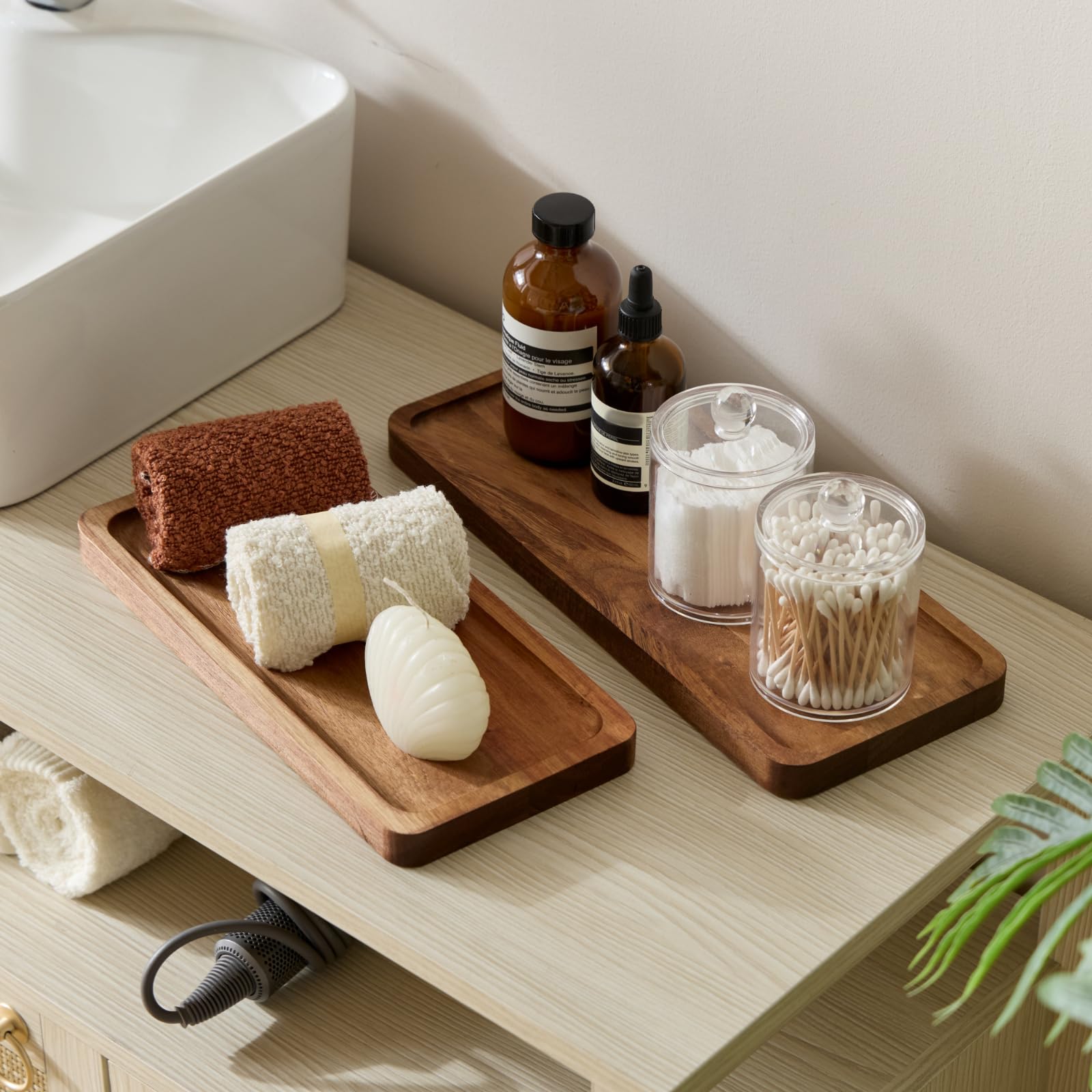 Cosy & Trendy Houten dienblad met opstaande rand - 26 x 26 cm | Fun en
