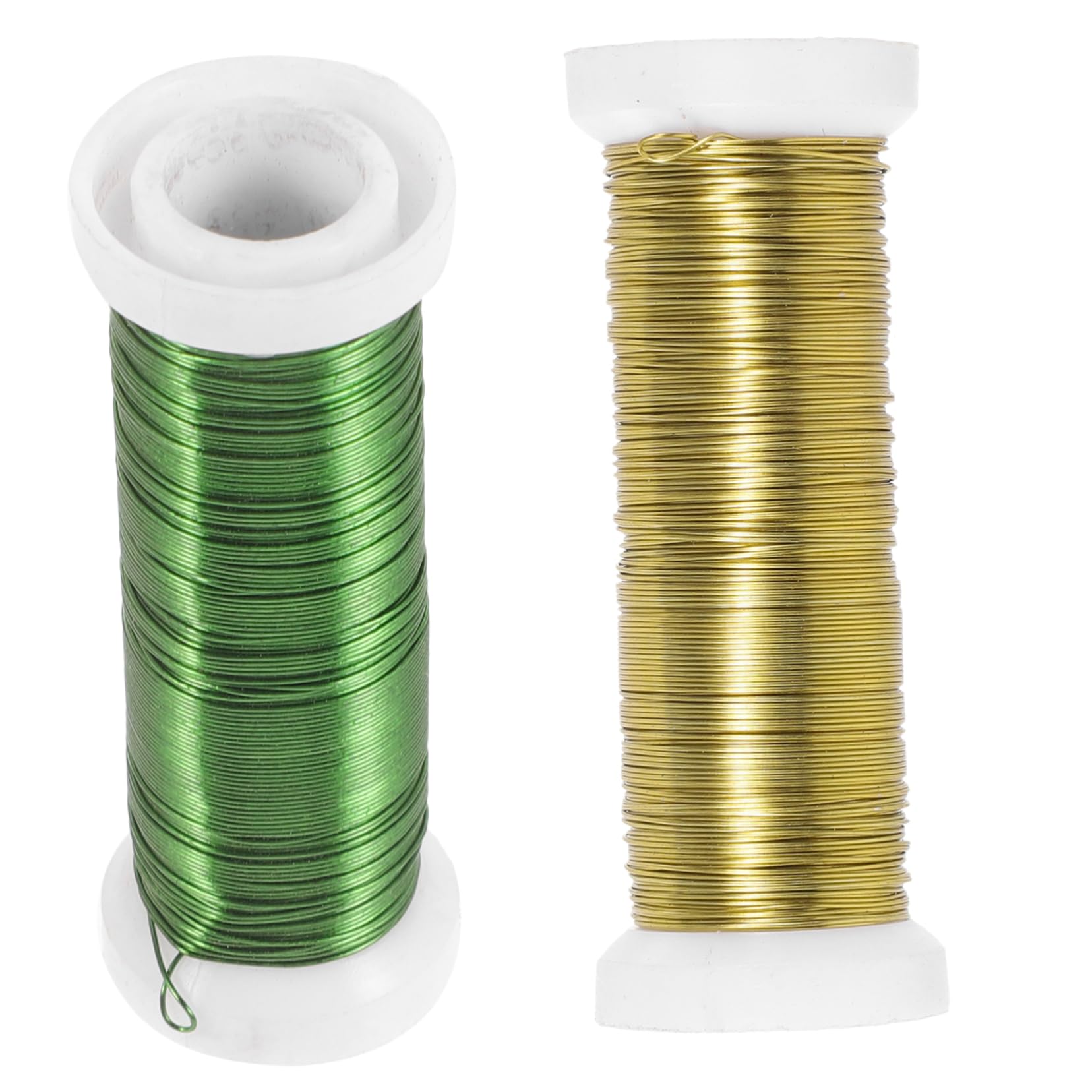 KALLORY 2 Rolls Floral Wire Stems for DIY Flower Arrangements Durable Iron Wires for Crafting Bouquets Wedding Decor and Floral Art Supplies