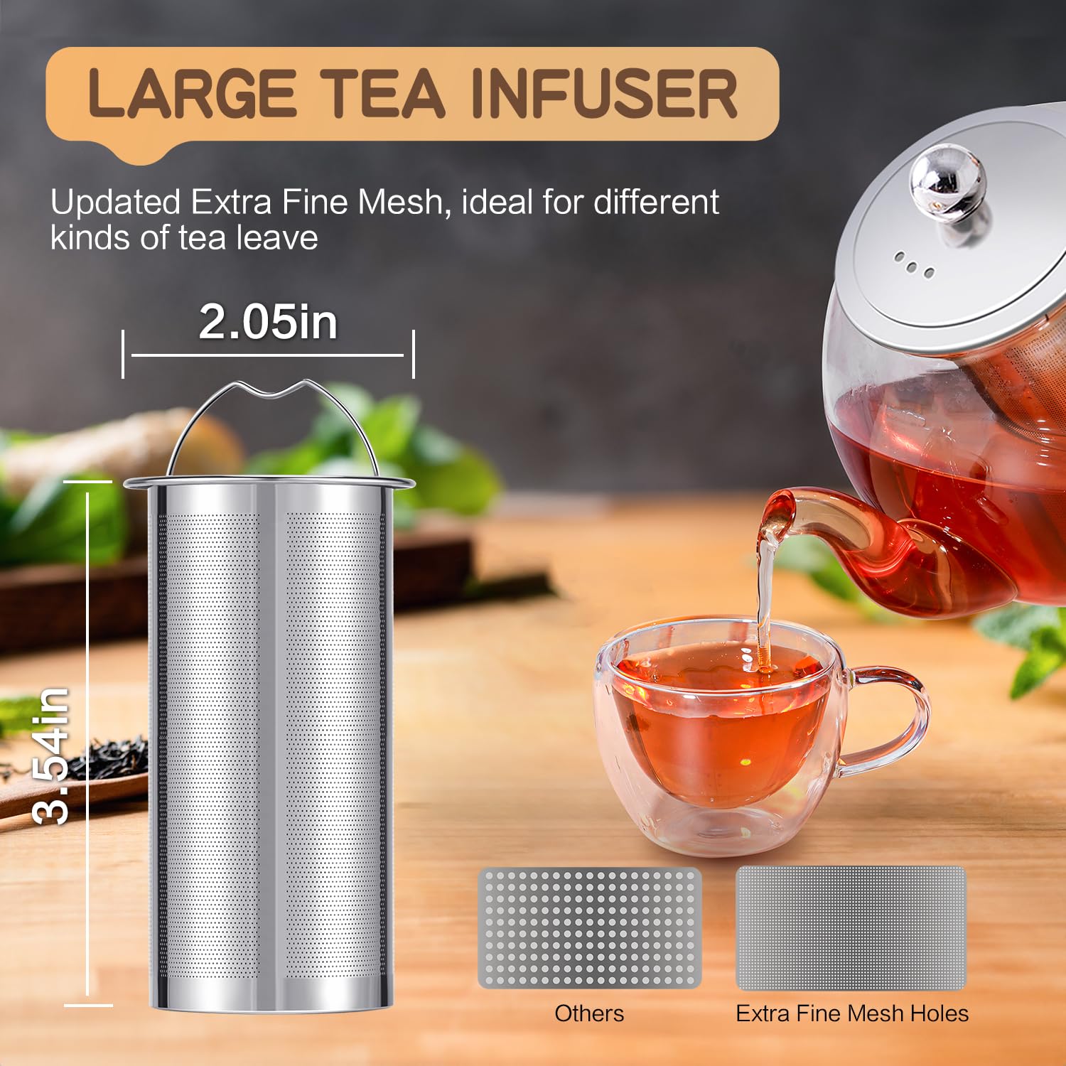 Tetera de Cristal ZPOSE con Infusionador de Acero Inoxidable Resistente al Calor, Tetera de Vidrio 1200ml con Filtro Extraíble, Tea Pot Teteras para Té y Café