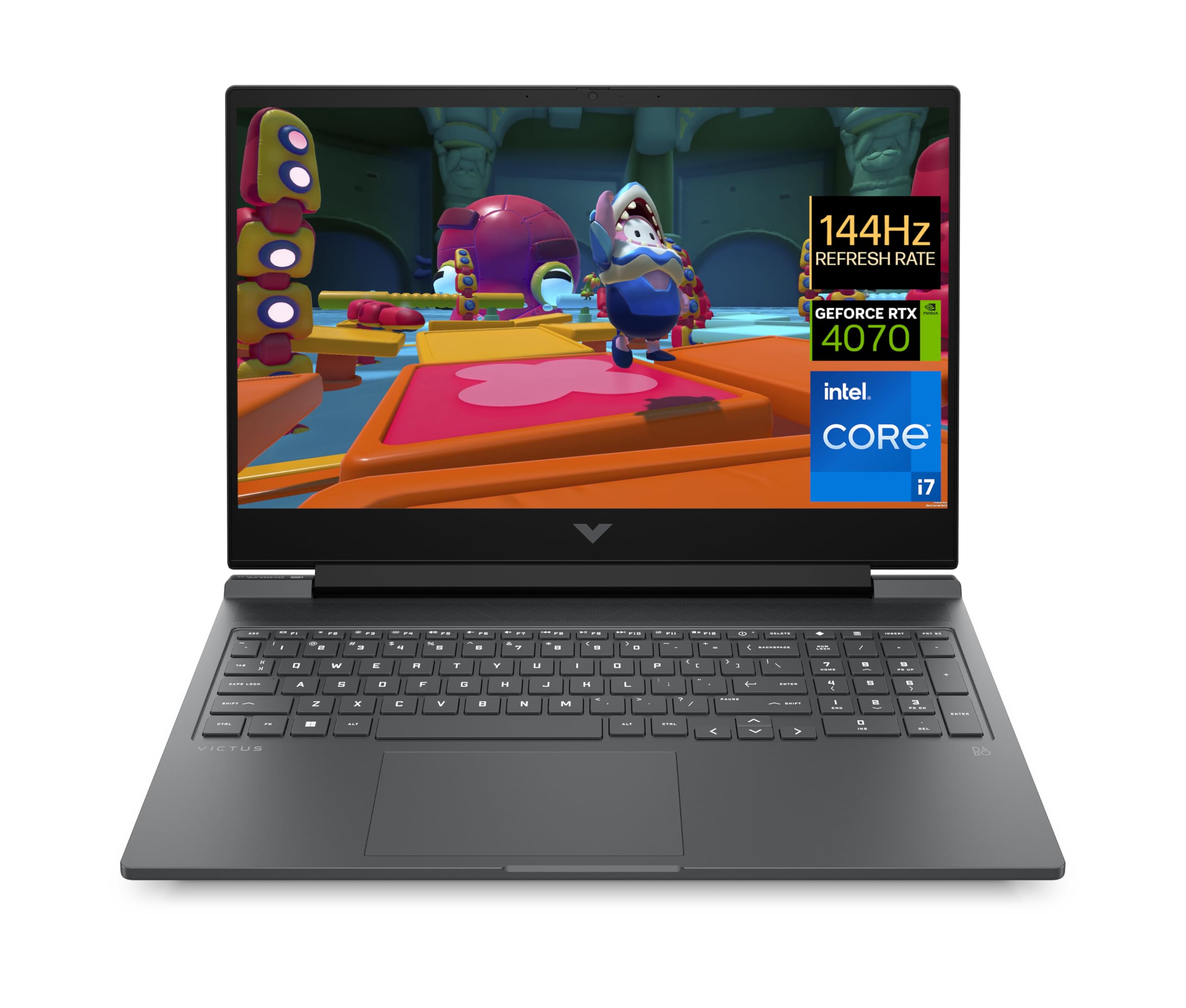 HP Victus 16-r1000sf Ordinateur Portable Gaming 16" FHD IPS 144 Hz, PC Portable Gamer (Intel Core i7-14650HX, RAM 16 Go, SSD 512 Go, Nvidia GeForce RTX 4070 8Go, Windows 11), Laptop Gris, AZERTY