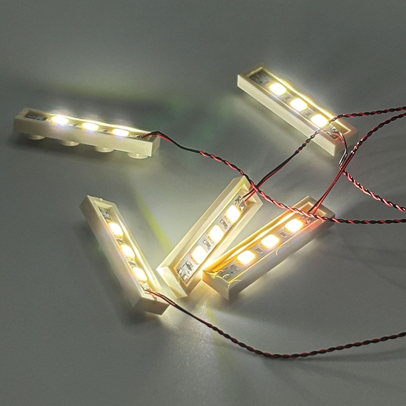 20pcs 1x4 DIY LED Light Kit, Compatible with Lego 3710 Bricks City DIY Module, Building Blocks Accessories (White)