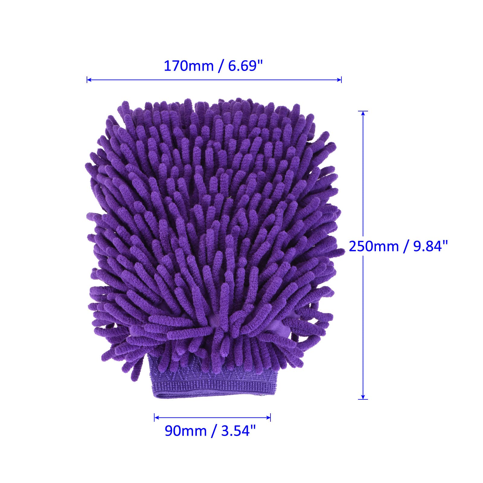 M METERXITY Microfiber Chenille Wash Mitt, Double Side Reusable Gloves for Cleaning Scratch-Free, Apply to Car Cleaning - Image 3