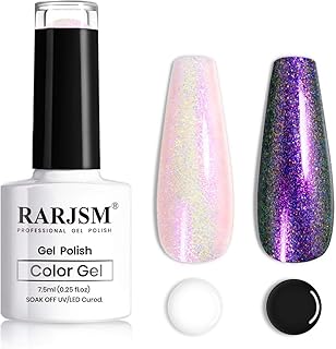 RARJSM Pearl Gel Nail Polish, Mermaid Nailpolish Shell Glimmer Shiny Shimmers Gel Polish Purple Sparkle Shiny Clear Pastel...