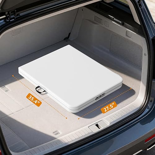 Miniatura 7 de Mesa plegable de 180 circonia cúbica de plástico plegable de 6 pies para interiores y exteriores para picnic, barbacoa, fiesta, granito blanco