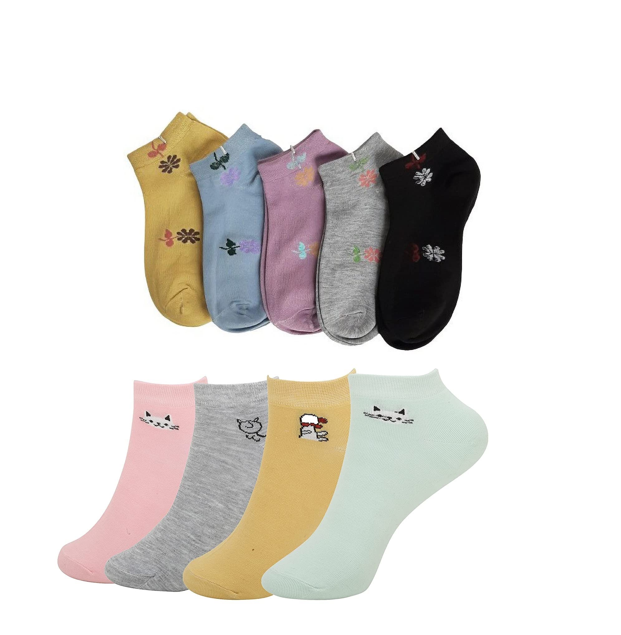 BEST FRIENDS FOREVER (BFF)Womens Cotton Sneaker AnkleLength/Anklet/Low-Cut Designer Printed Fancy Socks. (Random design and color).