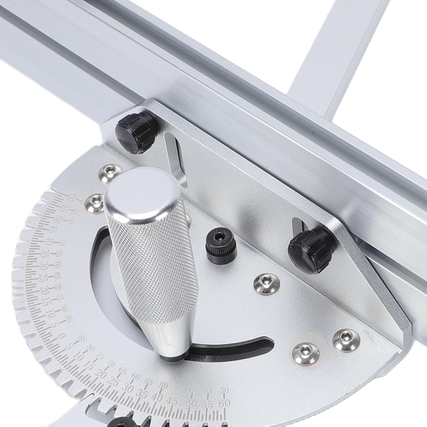 Fafeicy Adjustable Aluminum Miter Gauge for Table Saw 410mm Push Ruler Tool with Flip Stop for Precision Woodworking