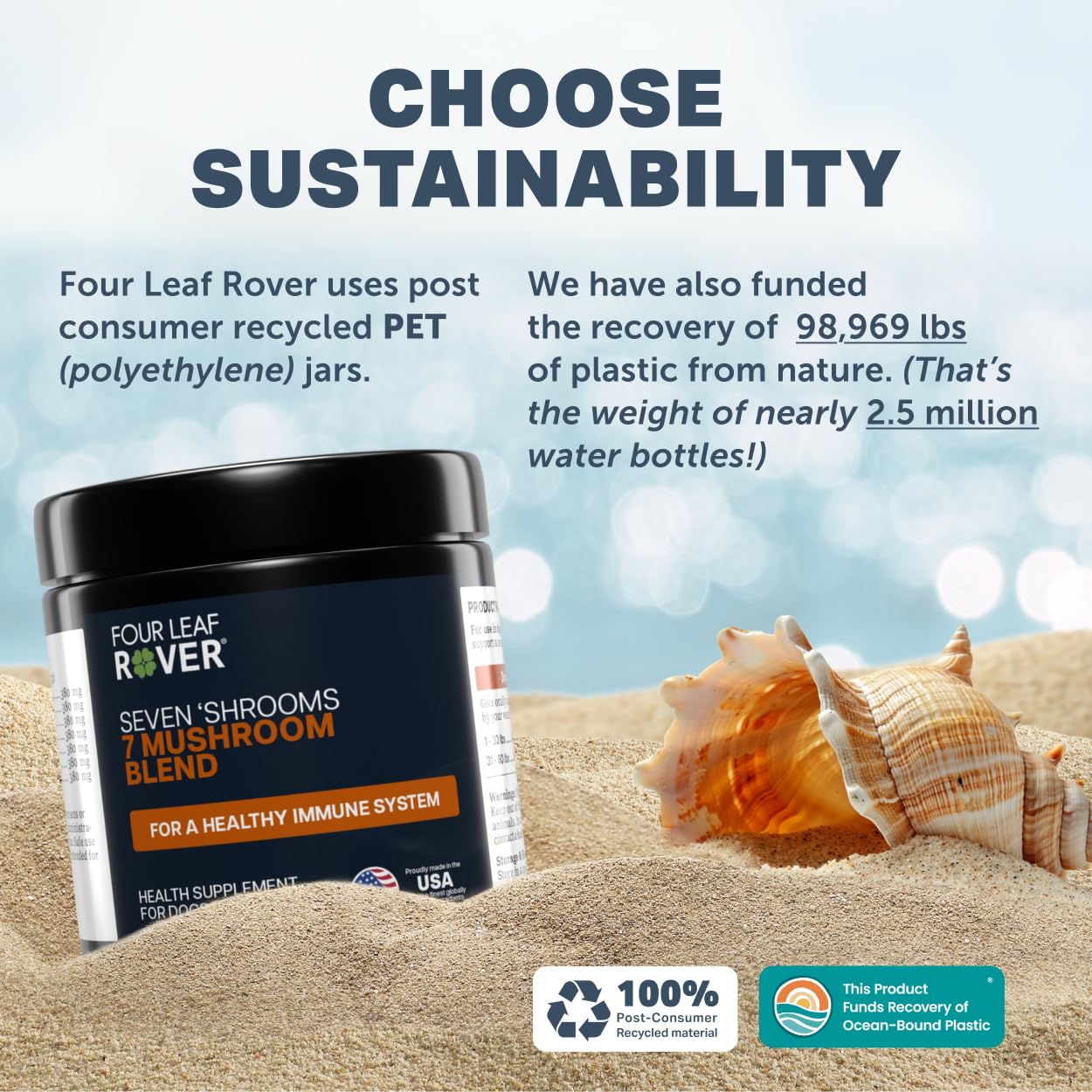 Four Leaf Rover Seven Shrooms - Organic Mushroom Supplement for Dogs - 7 Whole Mushrooms (Turkey Tail, Reishi, Cordyceps, Shiitake, Maitake) - Immune Support Powder with Beta-Glucans, Vet Formulated — Amazon image 9