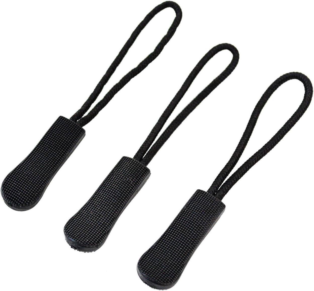 Zipper Pulls 10pcs Black Nylon Cord Zipper Pulls Fits/Zipper Fixer with Non-Slip Gripper - Image 3