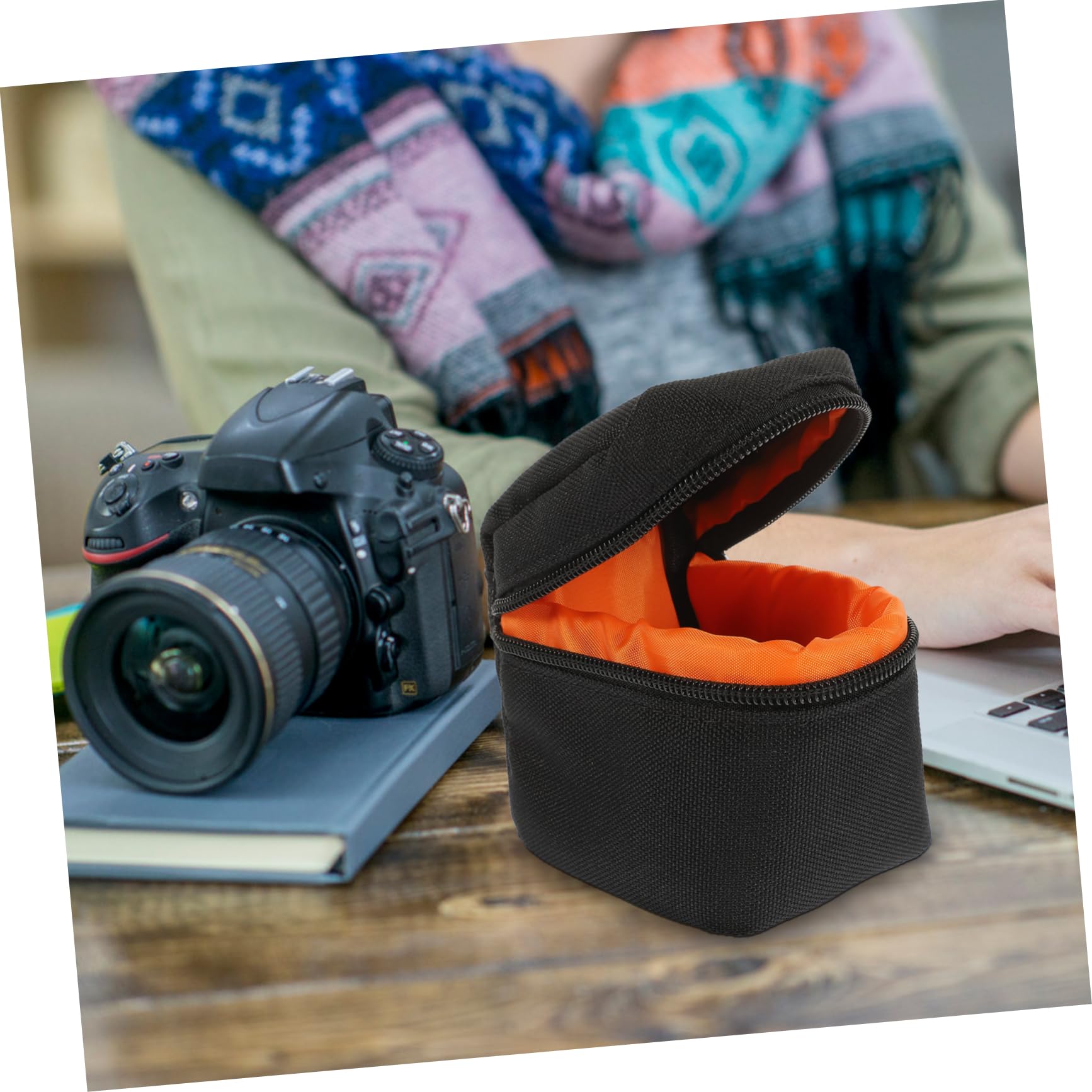 NUOBESTY 5 Piezas Bolsa Acolchada para Lentes de Cámara Estuche Portátil y Protector para Almacenamiento Práctico para Protección Antichoque