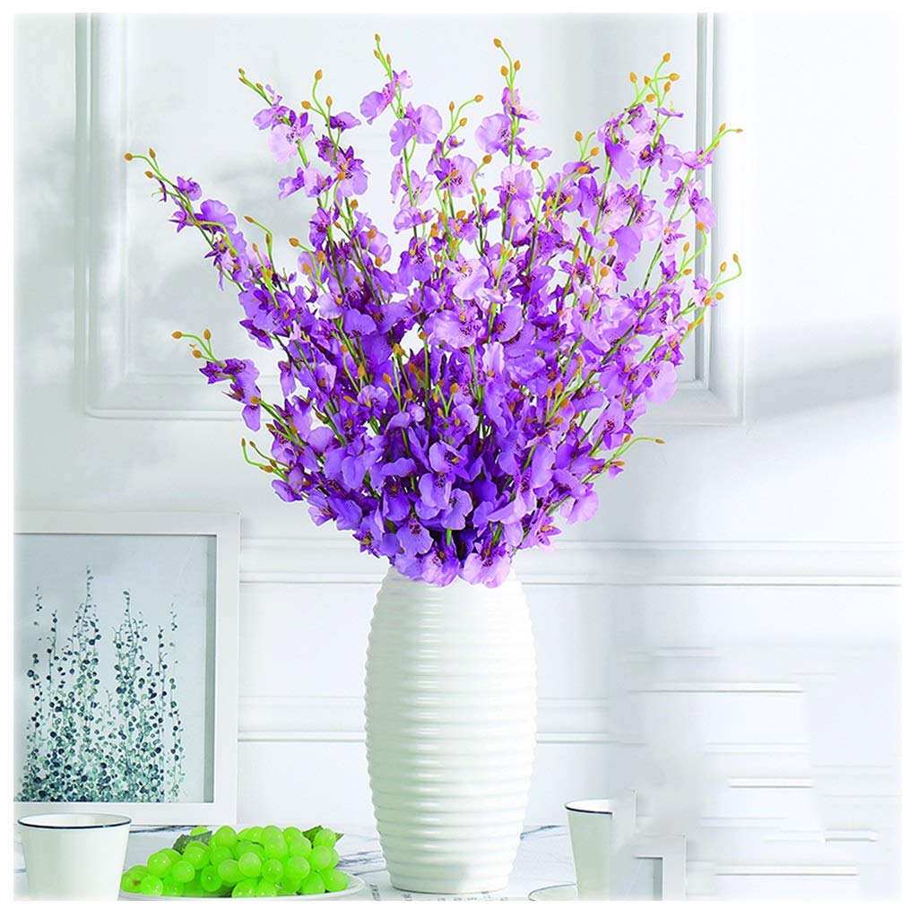 Fleurs artificielles orchidées à longue tige 10 pièces pour ameublement festif et hôtel