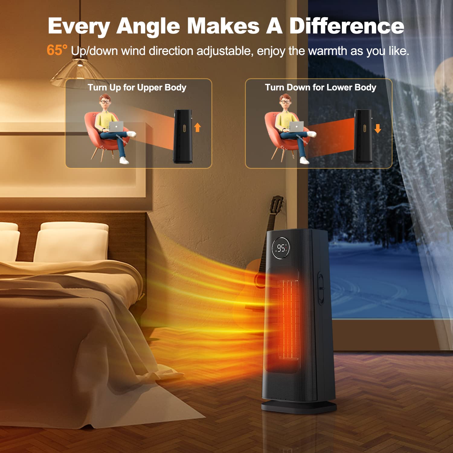 Wind Talk Space Heater for Indoor Use, 1500W Electric...B0B2W3GMDQ