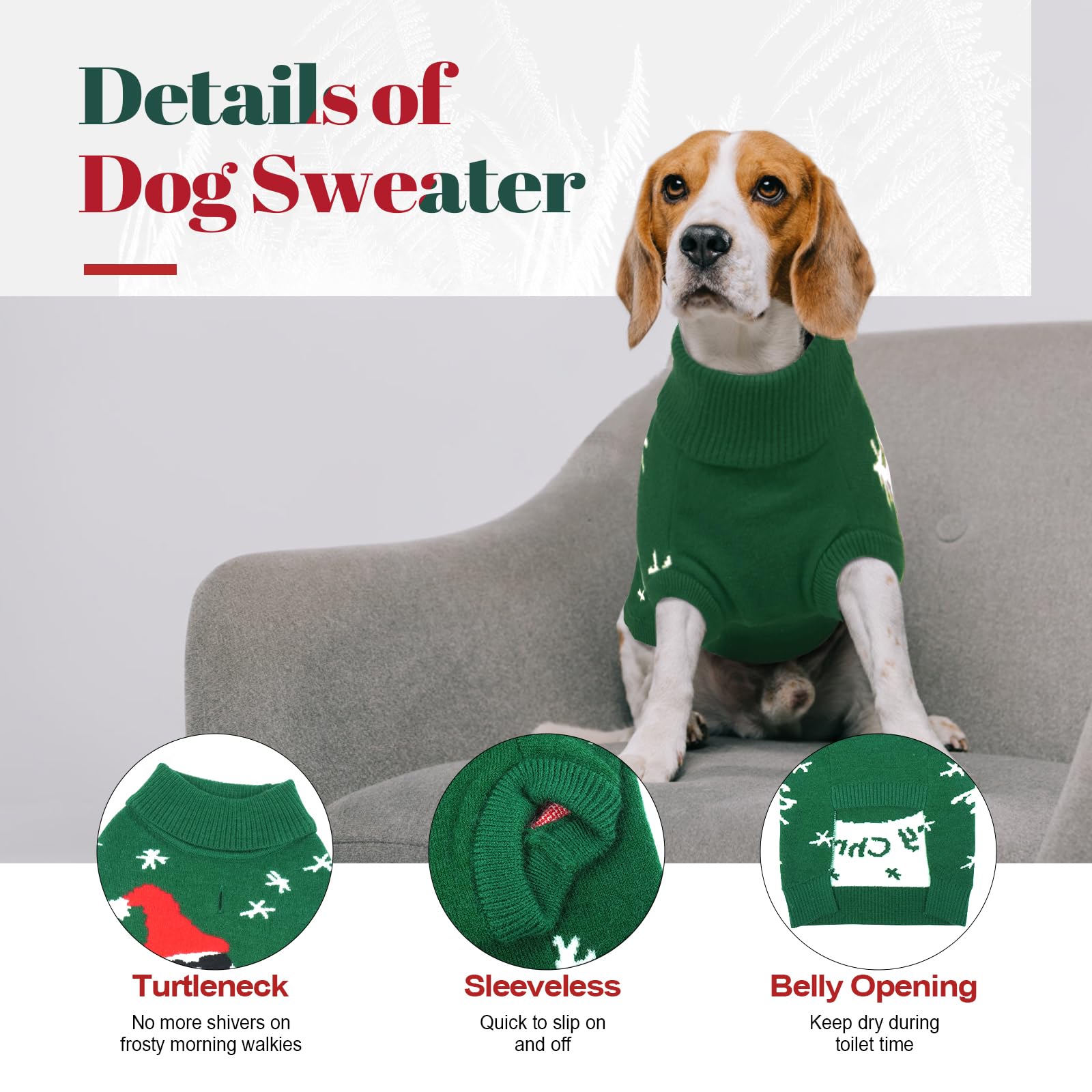 Hjumarayan Dog Christmas Jumper, Cosy Snowman Jumper Small - Image 3