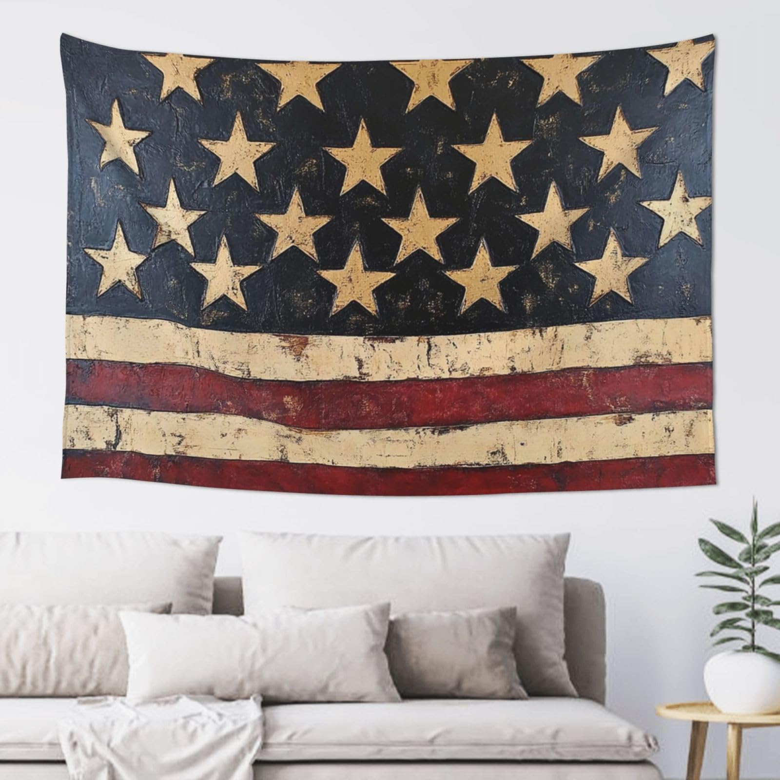 Tapestry Wall Hanging for Bedroom Aesthetic Wall Mural Tapestries 60x40 Inch Art Backdrop American Flag Stars Stripes Tapestries Landscape Poster Tapestry for Living Room Dorm Office Home Decor