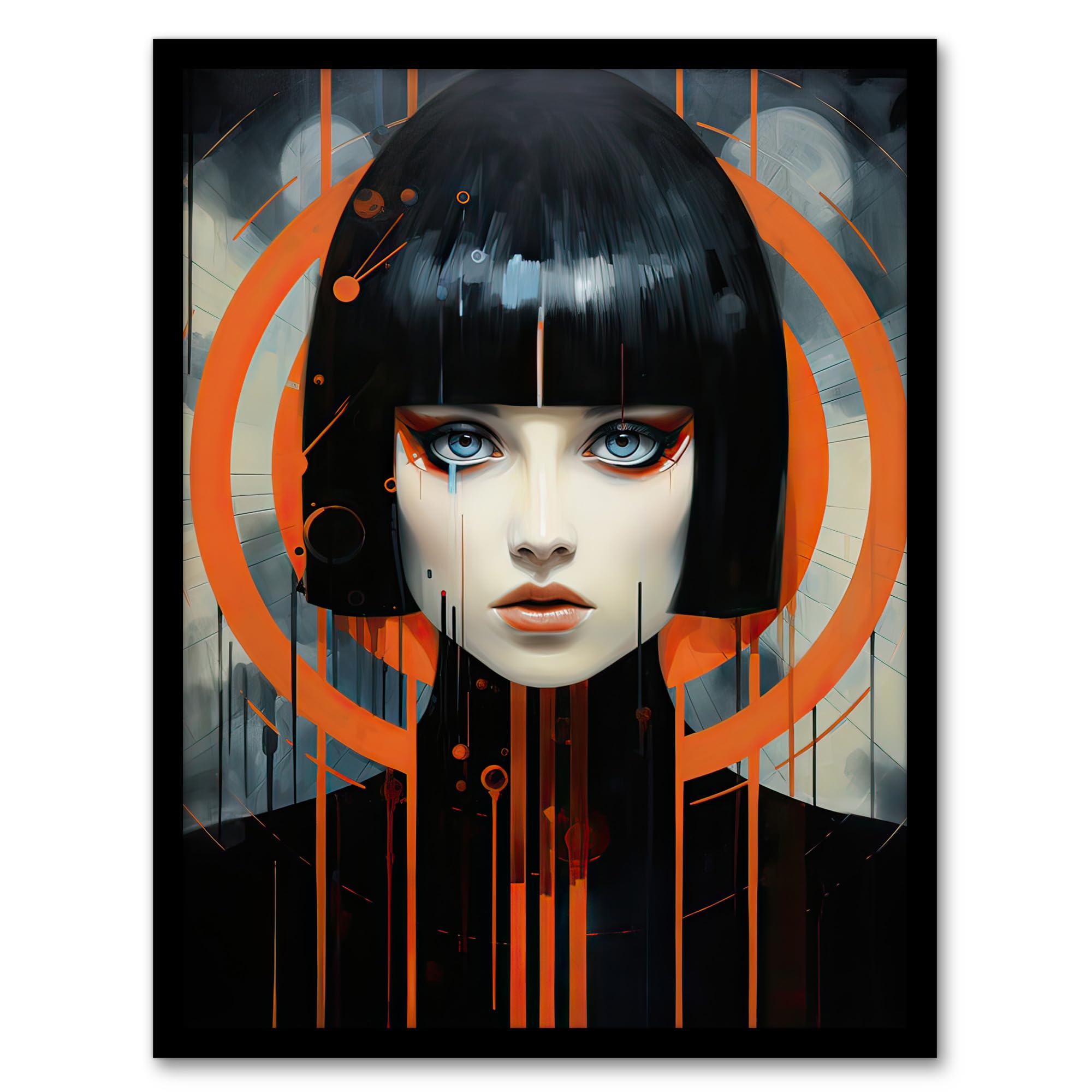 Artery8 Blade Runner Style Bullseye Woman Futuristic Portrait Wall Art PrintA4 Size from B&Q