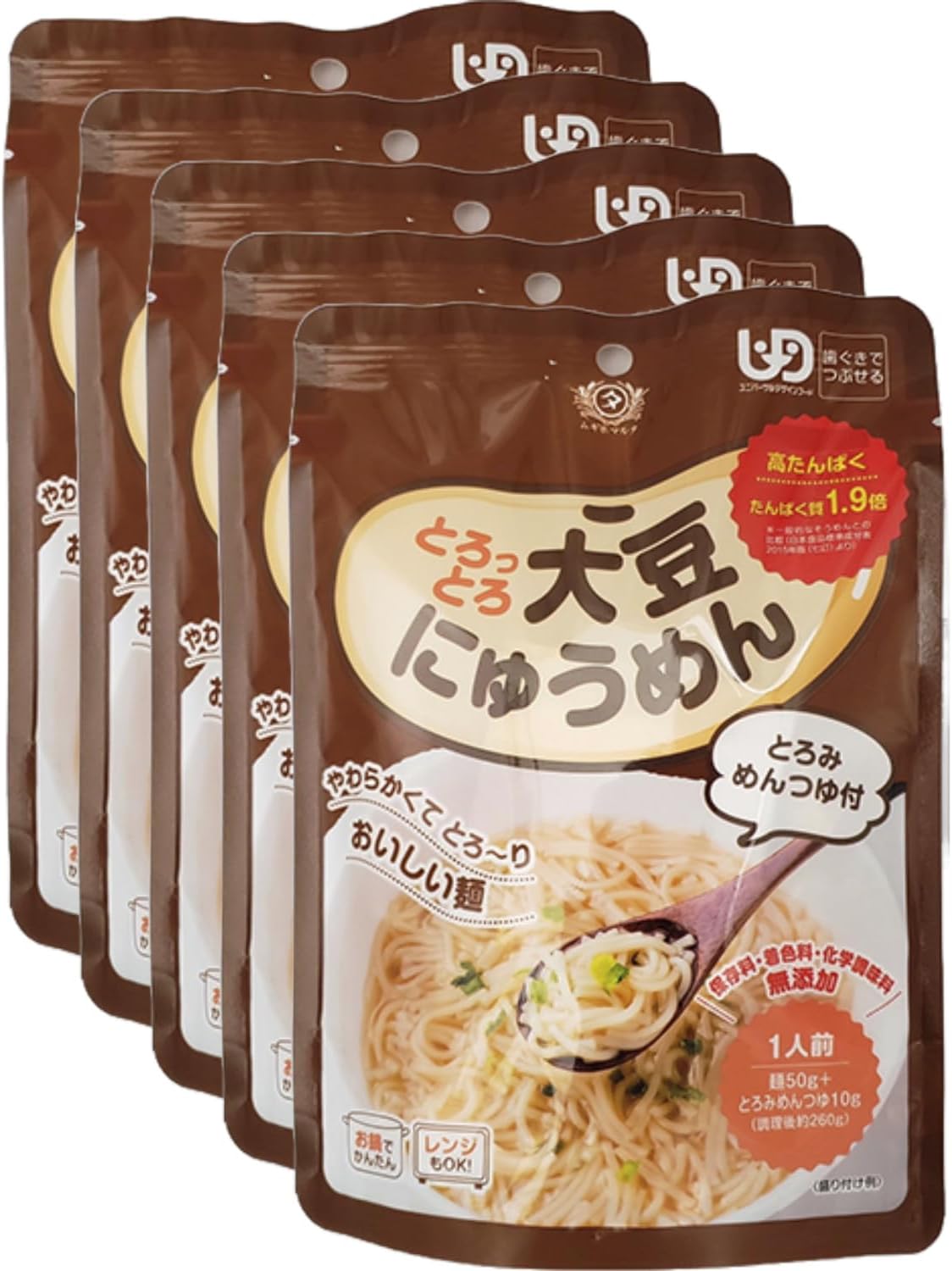 【722円 (144円/袋)】[PR]田靡製麺 とろっとろ大豆にゅうめん 60g×5袋 高たんぱく 大豆粉末 乾麺 レンジ調理可
