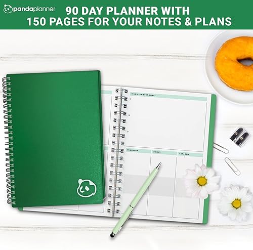 Vista 16 de Panda Planner 2025 Undated Daily Planner with Hourly Schedule 5.75" x 8.25" – 90 Days Daily Journal with Spiral Binding – To Do List Notebook with