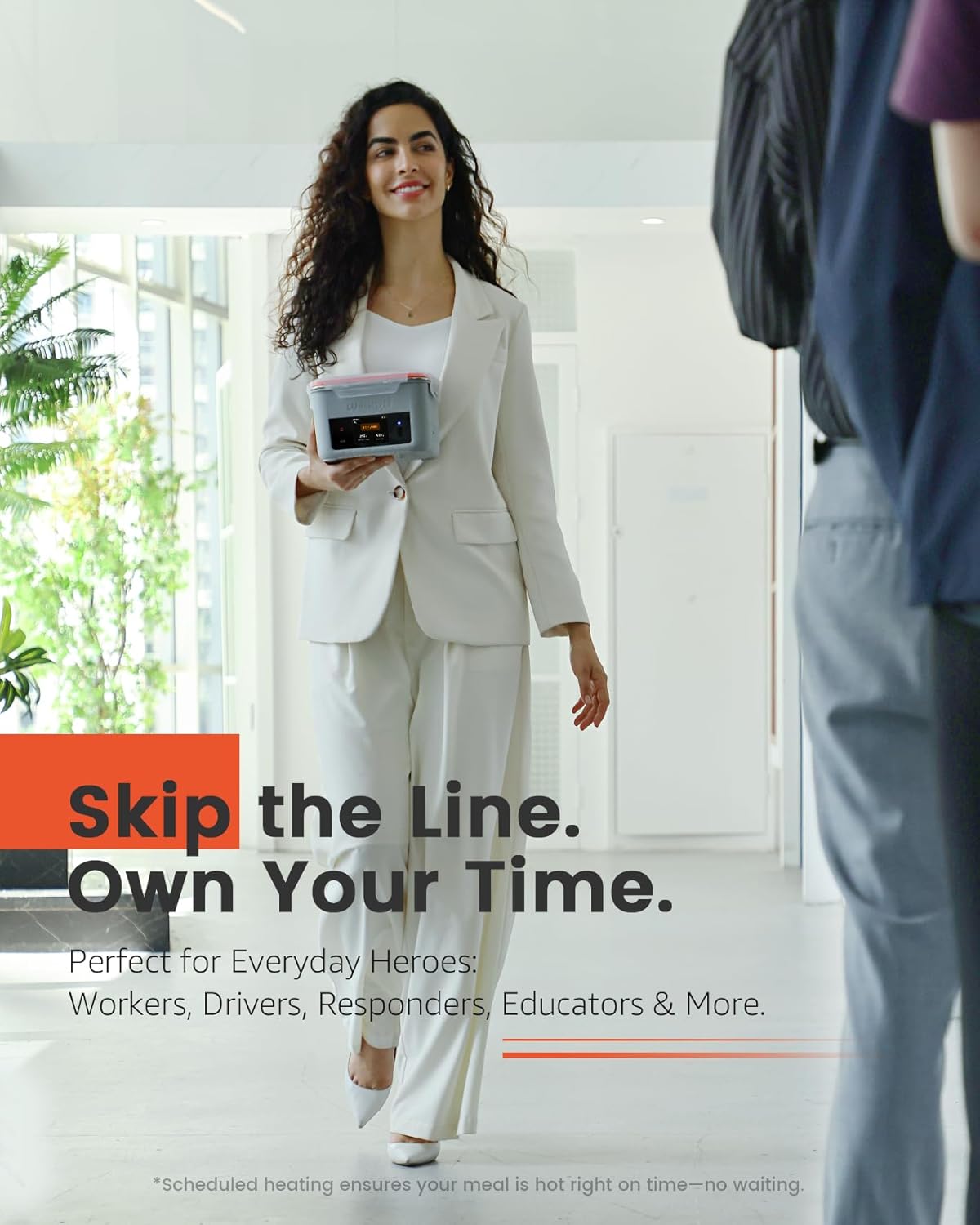 LUNCHGO® G1-Standard(74 Wh), Smart Electric Heated Lunch Box – Cordless, 5 Cups Capacity, Battery Powered, 250°F Max, Scheduled Heating, Perfect for Outdoor Work, On-The-Go Meals (Neon Gray) - Image 8