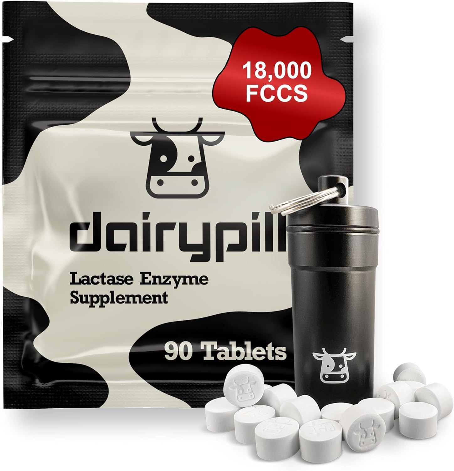 DairyPill Lactase Enzyme Supplements 18,000 FCCs, 90 Count