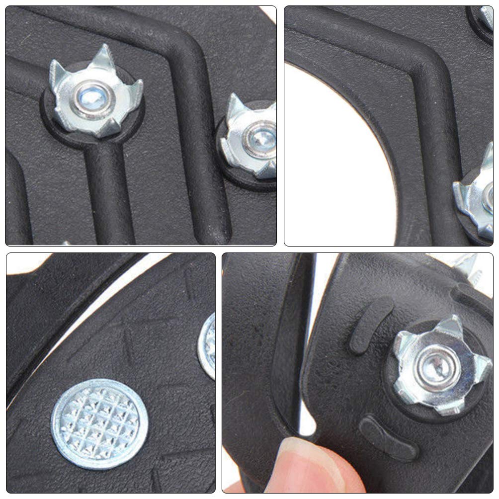 Happyyami 1pair Outdoor Non- Shoe Crampons for Hiking and Mountaineering Ice Cleats for Varied Lightweight and Easy to Apply for Camping and Outdoor Activities