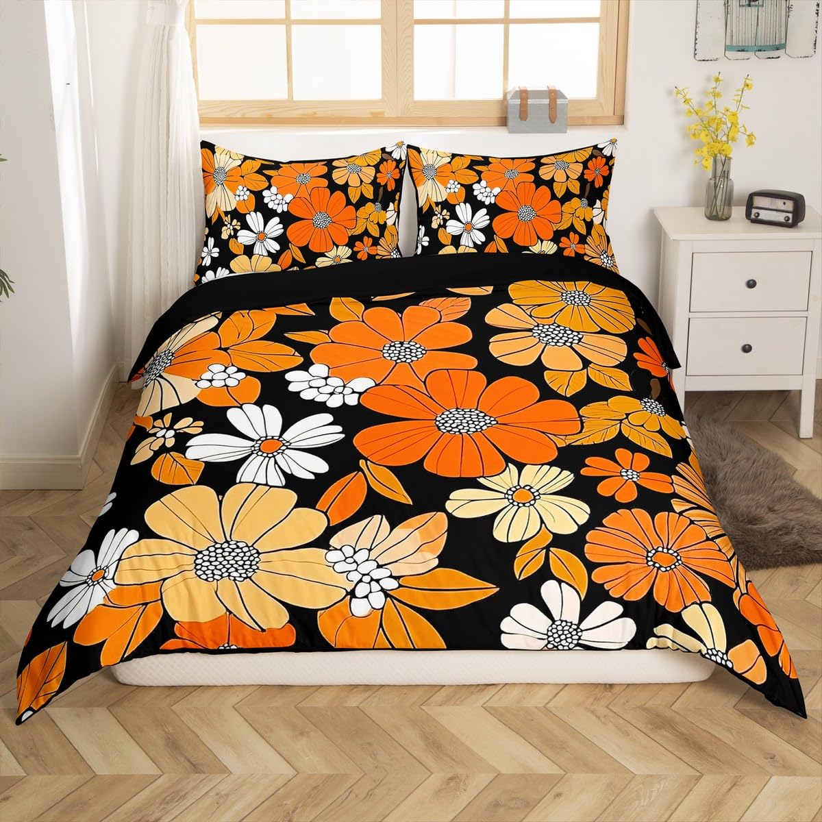 靴 DUVET vintage Amazon.com: 60S?70S?Groovy Bedding Set Kids Retro?Hippie?Flower