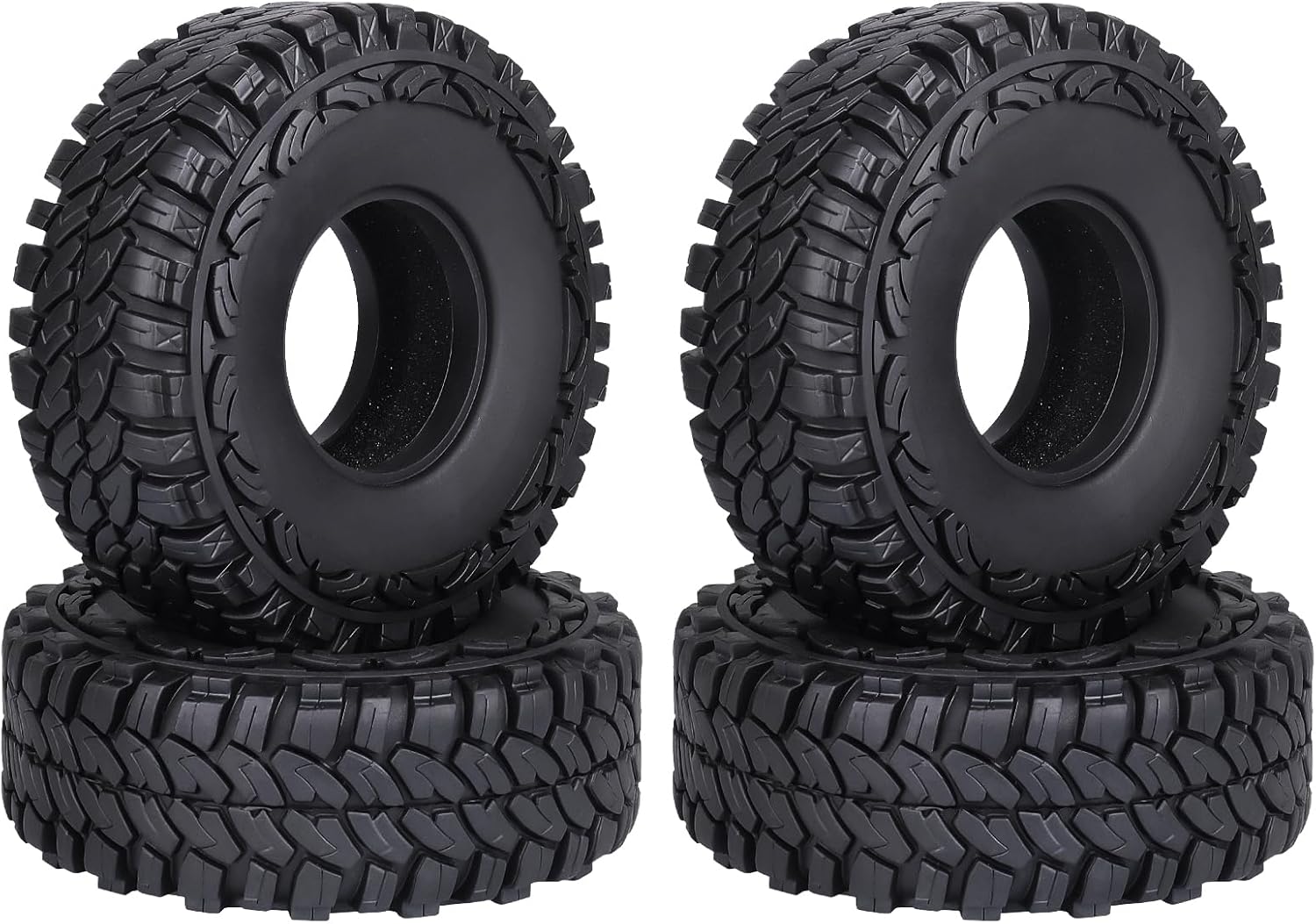 Hobbypark 4.4 Inches Tall RC 1.9 RC Crawler Tires Soft Rubber Good Grip for 1/10 Scale TRX4 Axial SCX10 Redcat Gen 8 RC4WD Rocks Mud Dirt fit 1.9 Beadlocks Wheels w/Foam, 4PCS