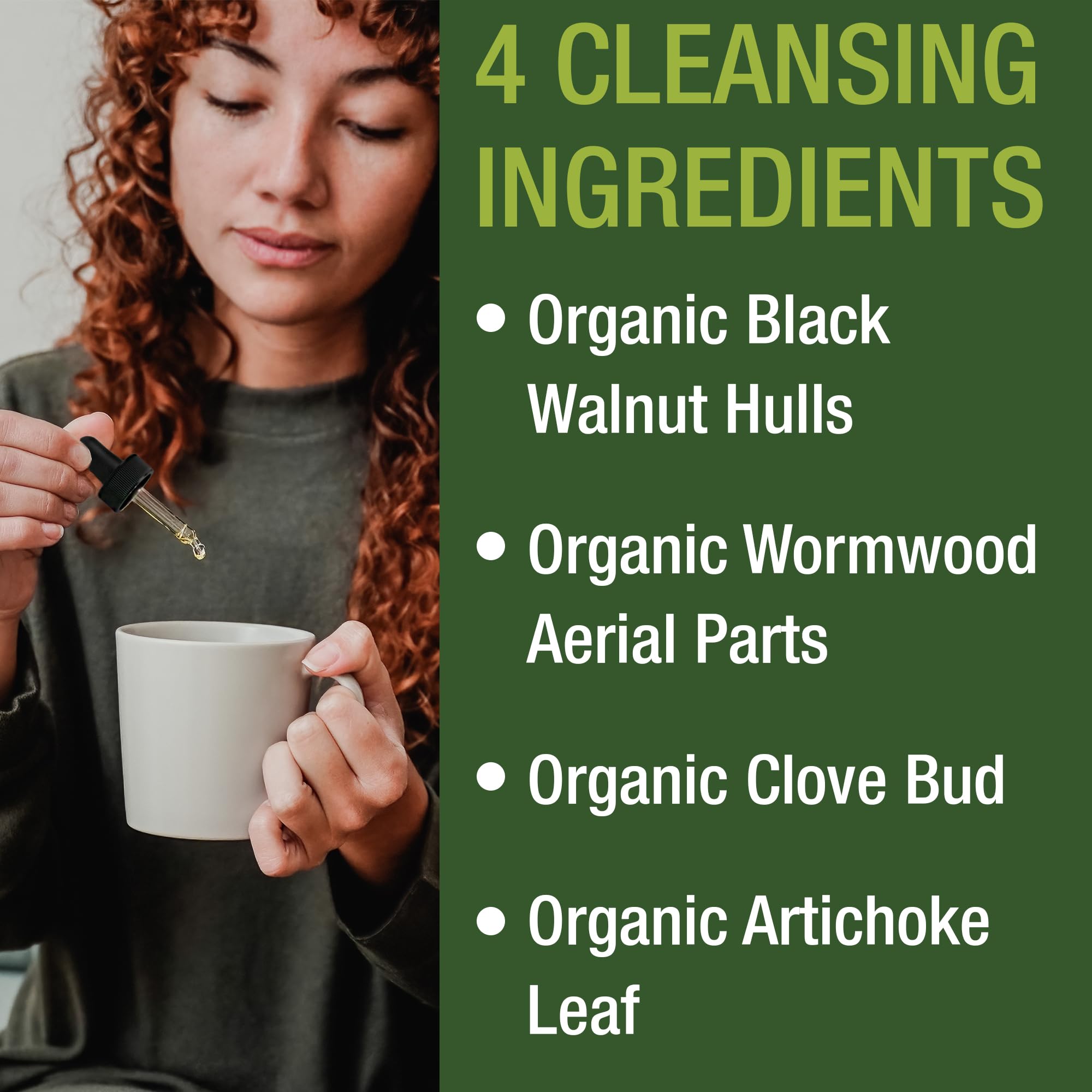 USDA Organic Wormwood Black Walnut Clove Drops Cleanse for Humans. 2 Fl Oz — Amazon image 3