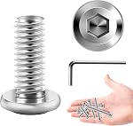 20Pcs M6 Bolt, M6 x 25mm Flat Head Socket Cap Screw Bolts, Allen Socket Drive Black Machine M6 Screws Assortment Kit, 304 Stainless Steel Bolts, M6x1.0 Bolt by Marysino
