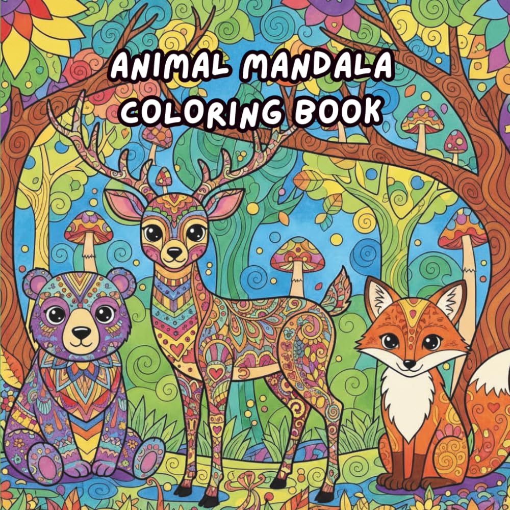 Animal Mandala Coloring Book: Relaxing and Fun Coloring Pages for Kids Ages 8+ | 50 illustrations