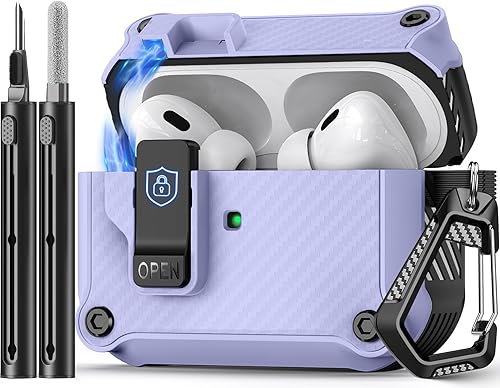 Miniatura 60 de Compatible con AirPods de 4ª generación, Funda Magnética con Bloqueo Automático, Soporte para Teléfono y Kit de Limpieza, Compatible con Funda
