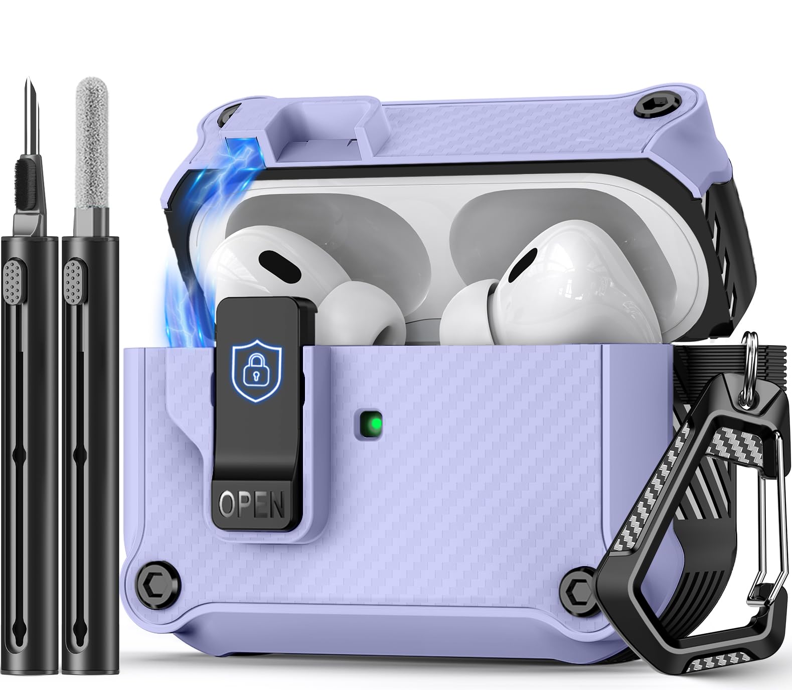 Pohgelan Compatible with AirPods Pro 2nd/1st Case (Purple)