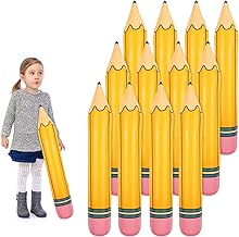 12 Pezzi Matita Gonfiabile Gigante, 67cm Palloncini a Matita Decorazioni per il Ritorno a Scuola per Compleanno Bambini Bomboniere Accessori per Foto Premi in Classe Scuola Laurea Forniture