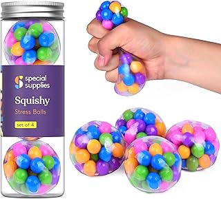 4-Pack Squishy Stress Balls - Versatile Color Sensory Toys for Tension & Anxiety Relief
